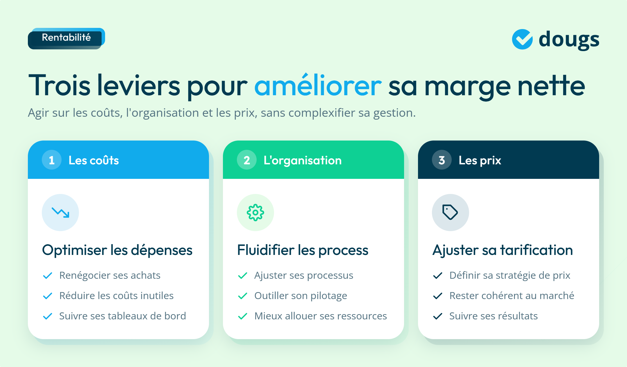 infographie sur les leviers d'une marge nette