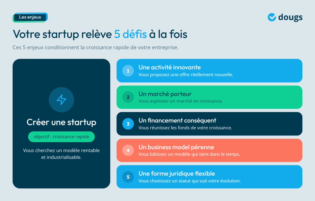 Infographie - Votre startup relève 5 défis à la fois