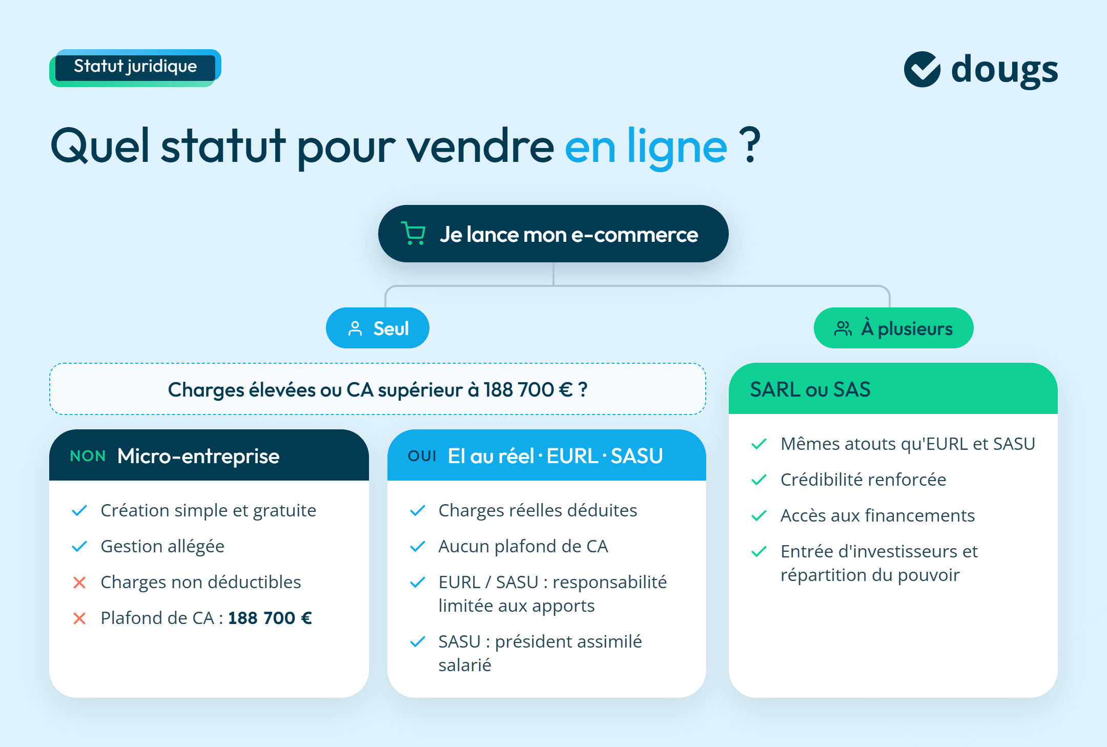 infographie statut juridique pour vendre en ligne