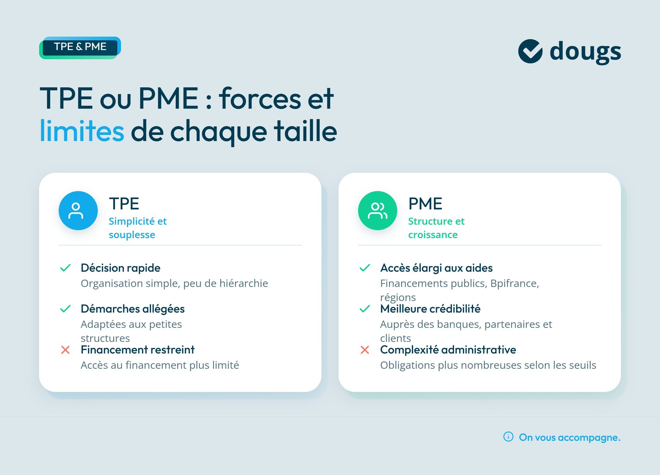 Infographie TPE ou PME : forces et limites de chaque taille