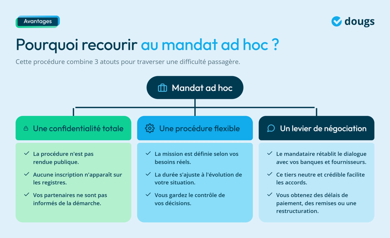 Infographie - Pourquoi recourir au mandat ad hoc ?