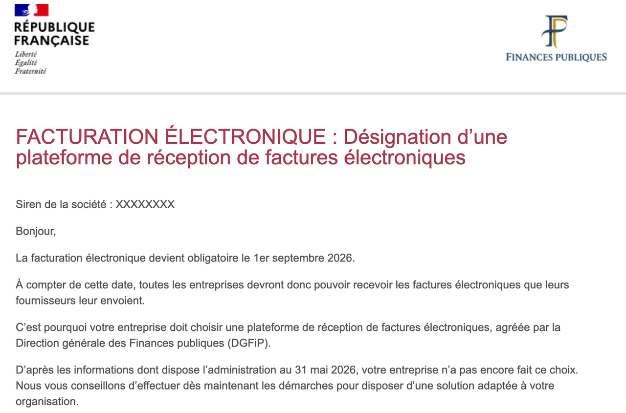 mail facturation électronique