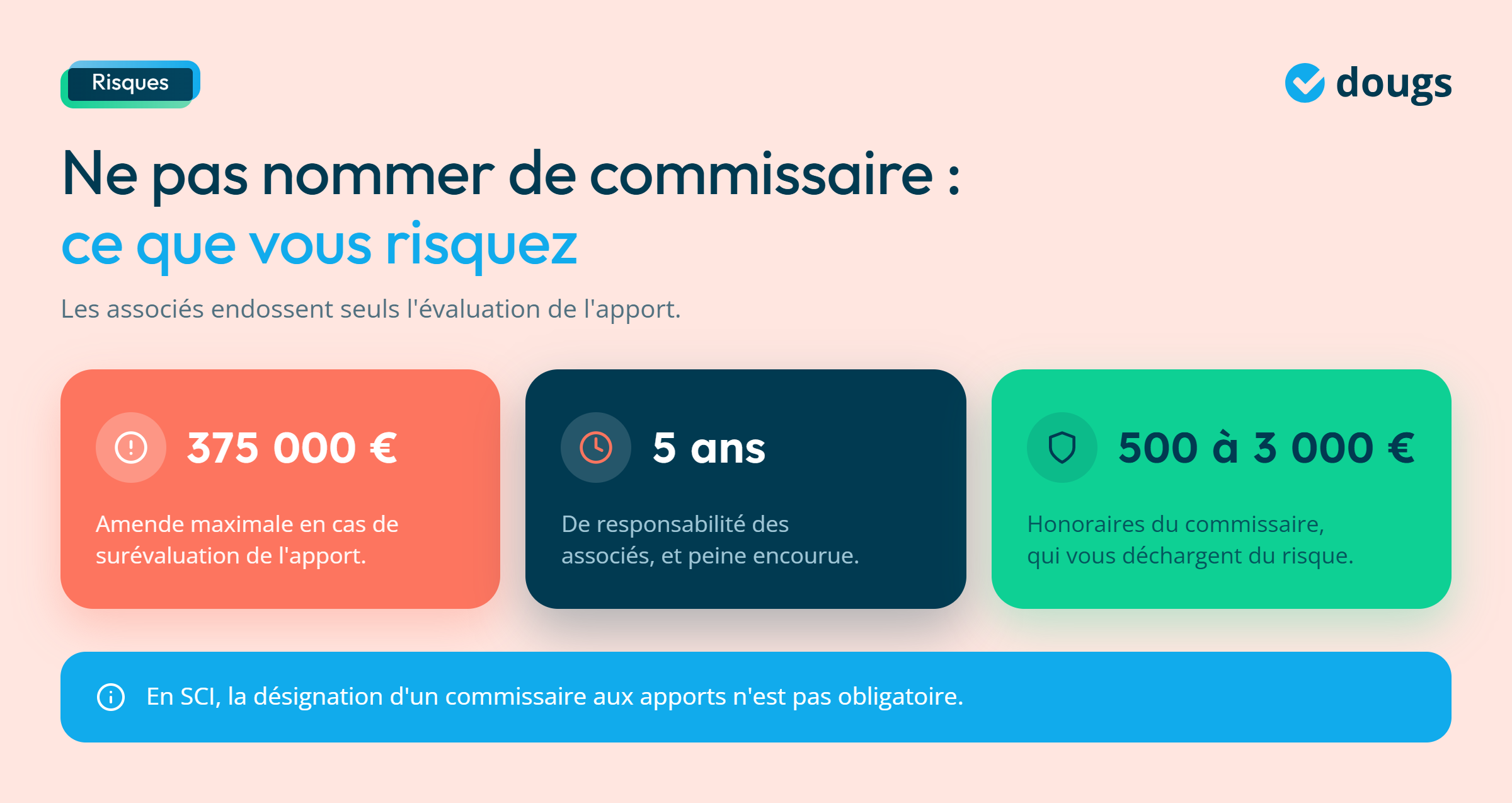 Infographie - Les risques de ne pas nommer de commissaires aux apports