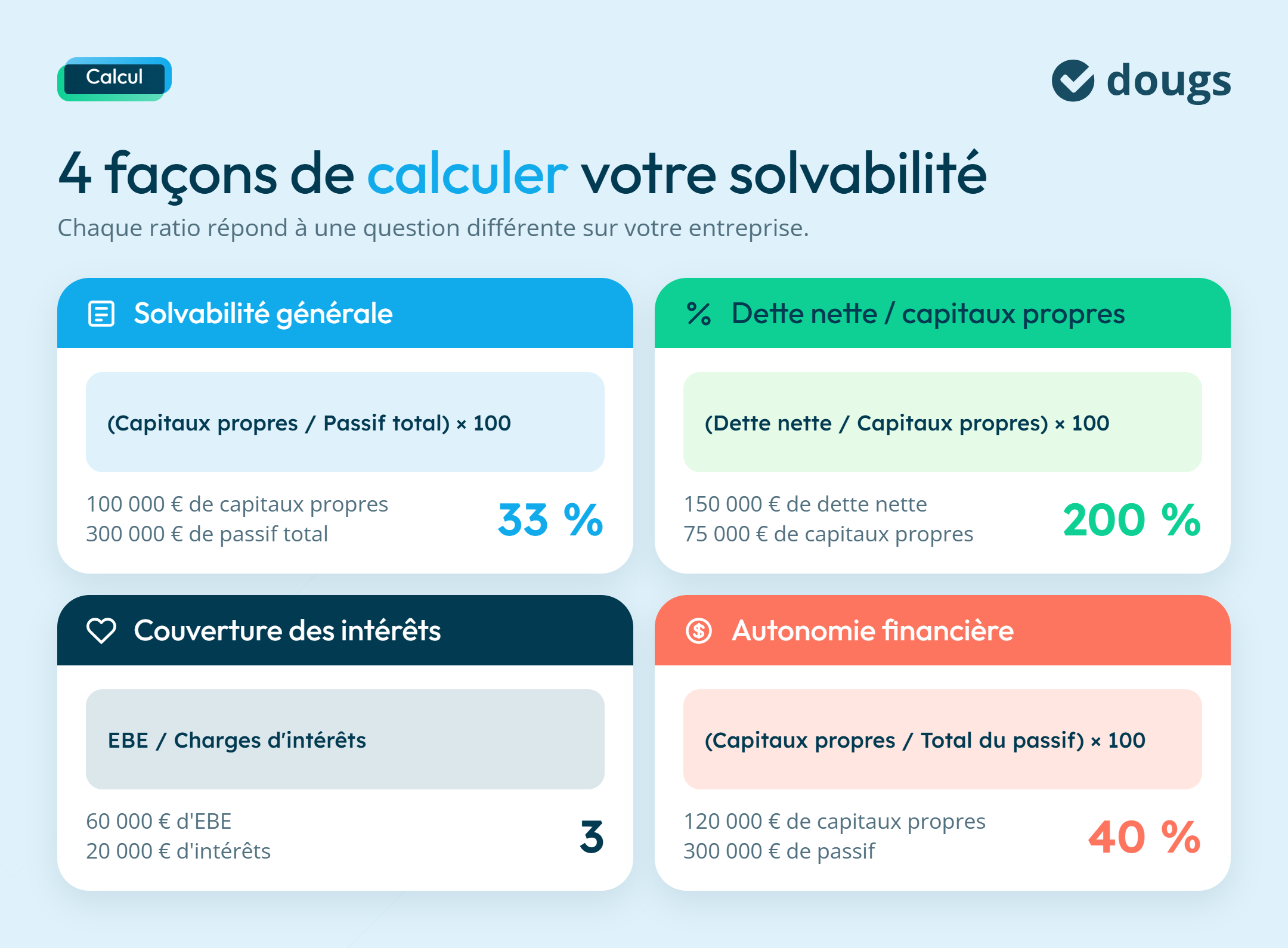 Infographie sur les différentes façons de calculer votre solvabilité