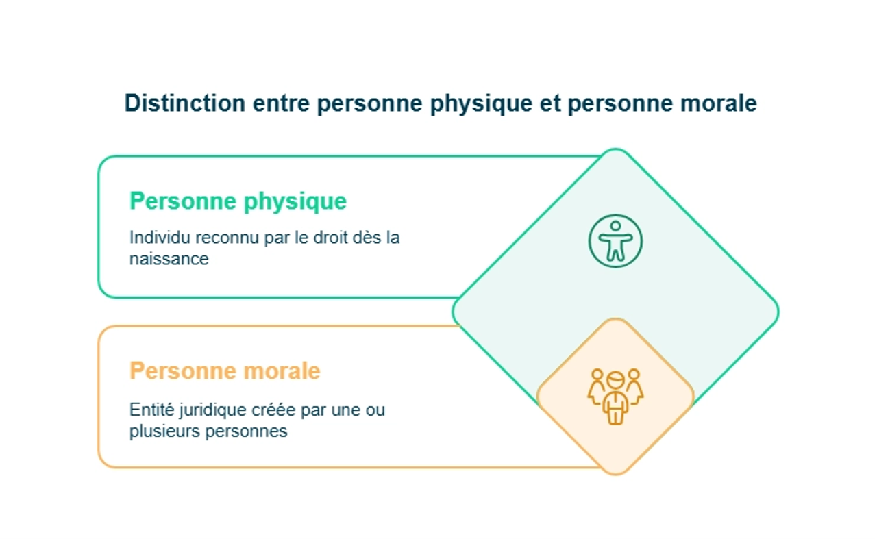 infographie distinction entre personne physique et personne morale