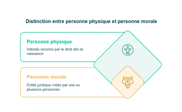 infographie distinction entre personne physique et personne morale