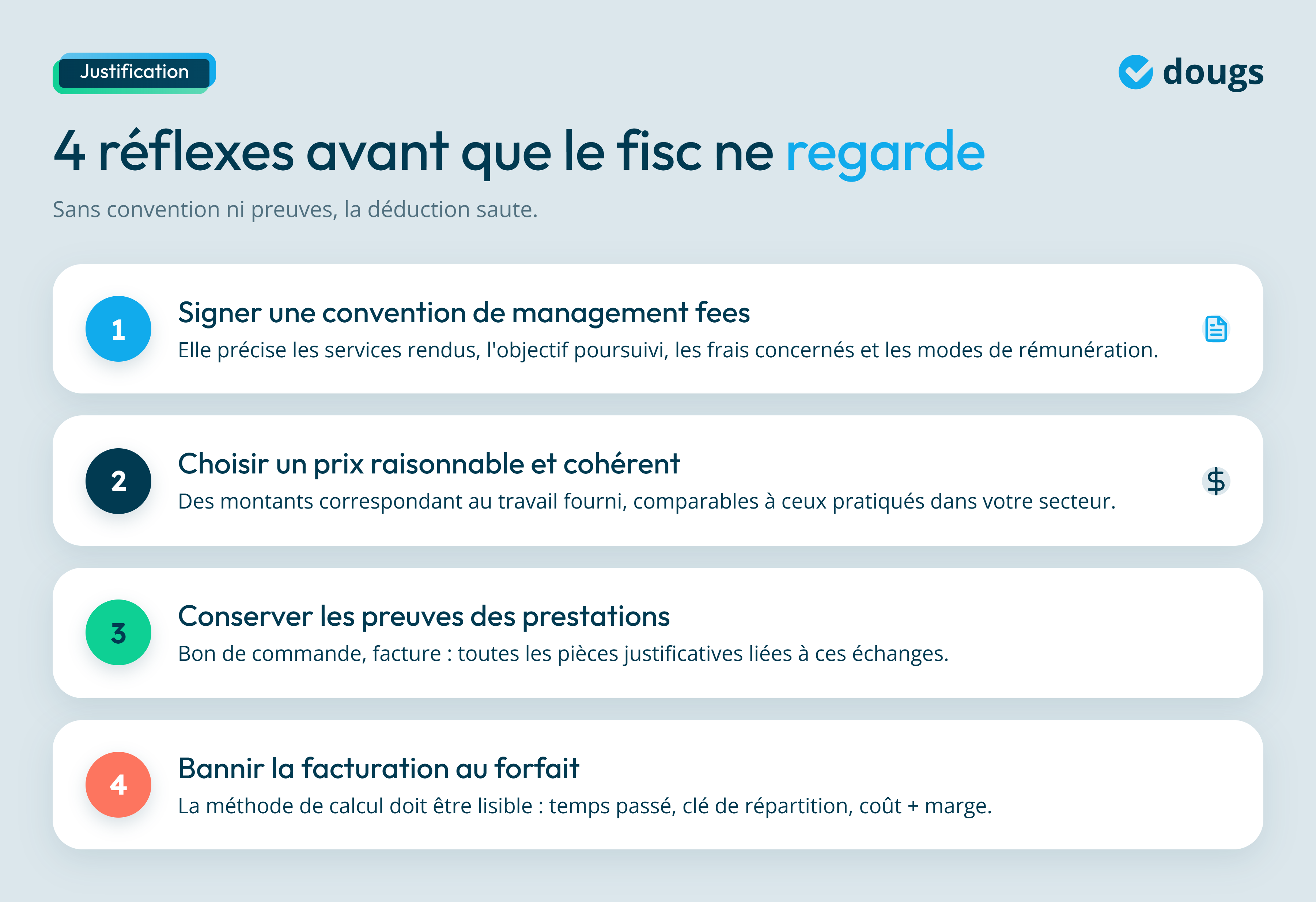 Infographie - 4 réflexes avant que le fisc ne regarde