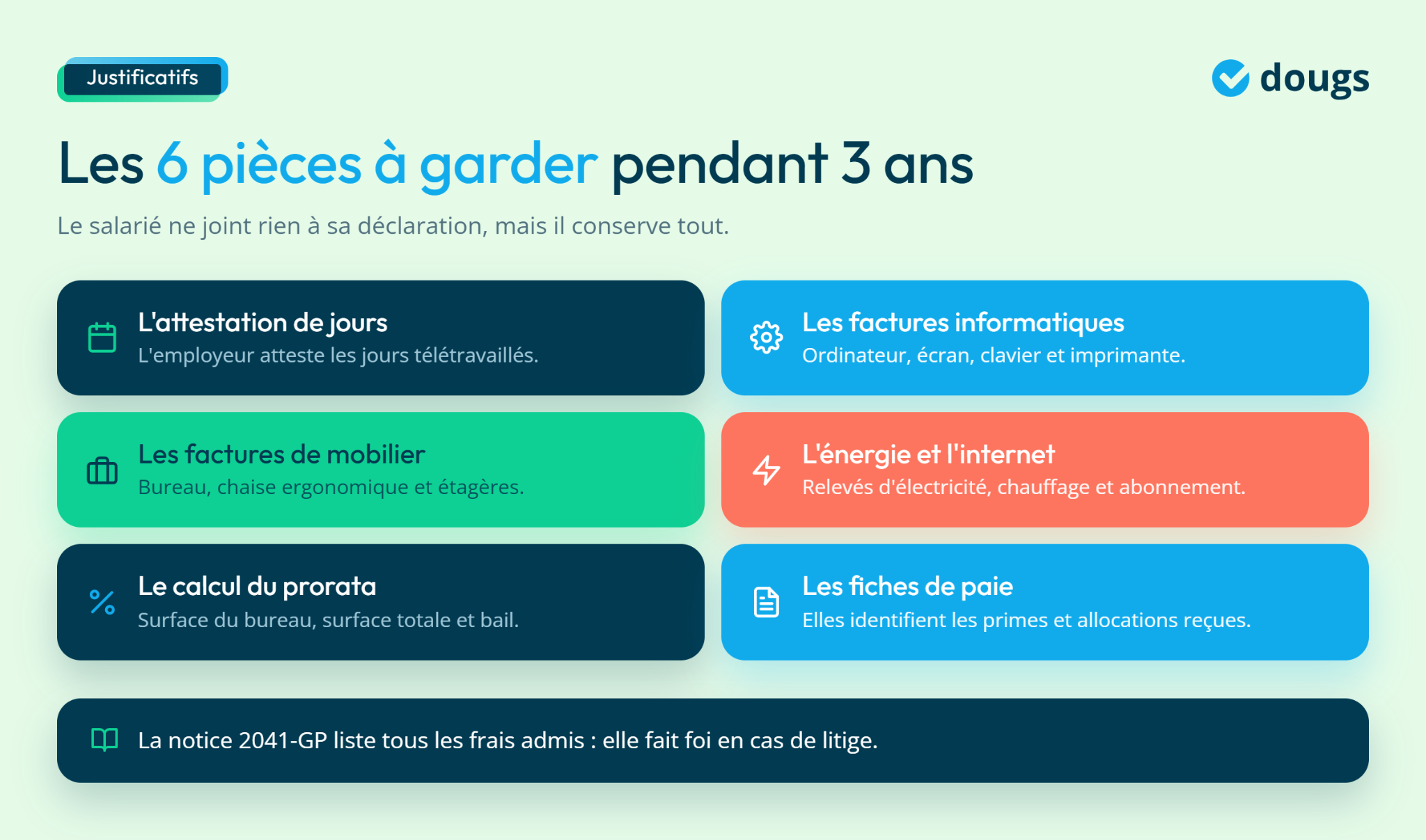 Liste des justifications pour déduire les frais de télétravail et impôt en 2026, avec divers documents à conserver