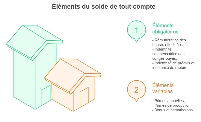 infographie éléments du solde de tout compte