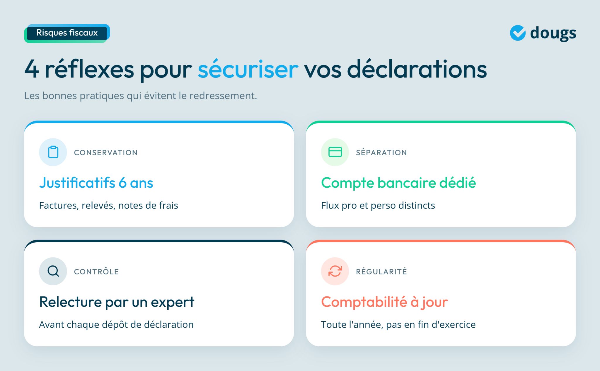 Infographie - 4 réflexes pour sécuriser vos déclarations