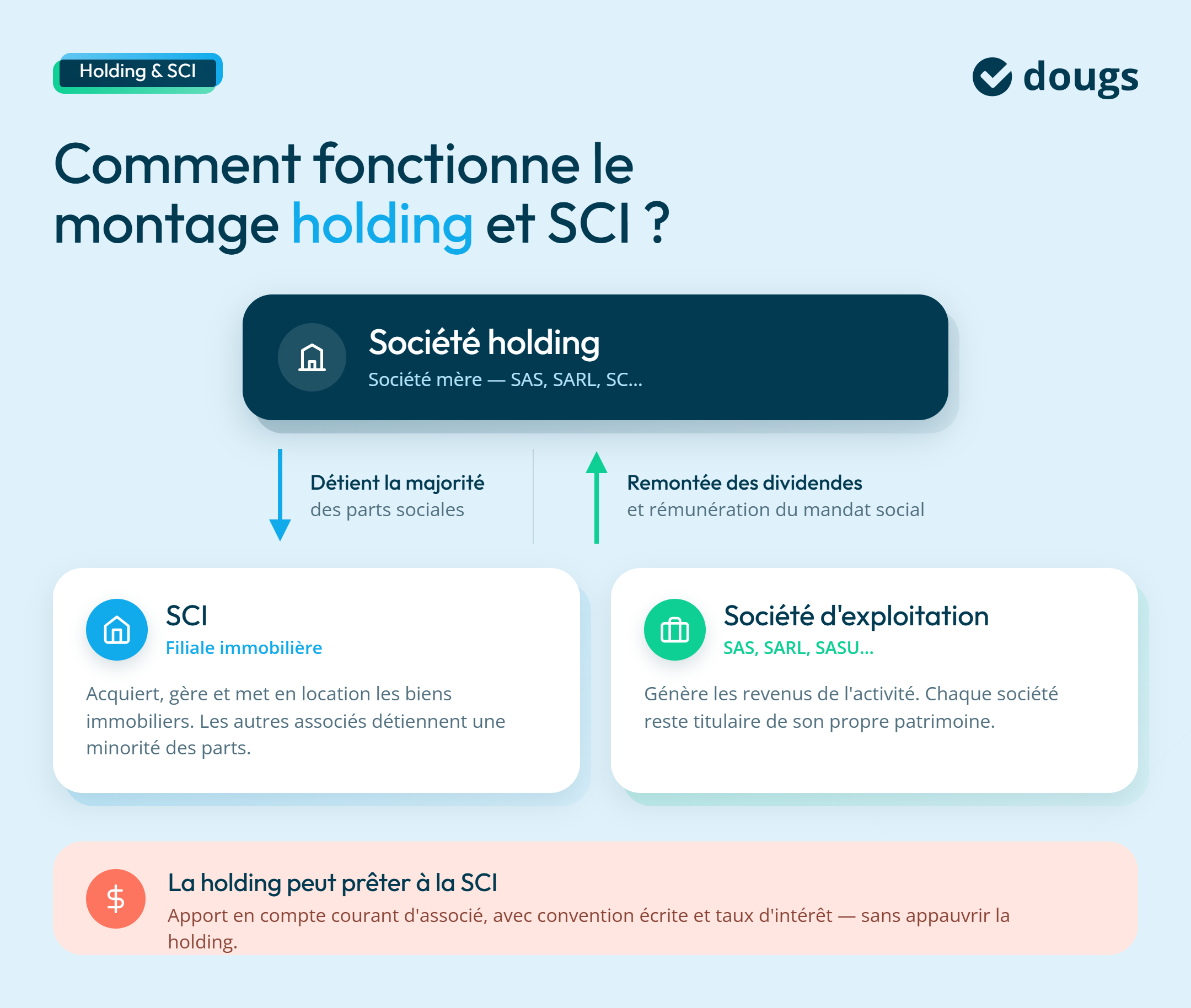 infographie montage holding et SCI