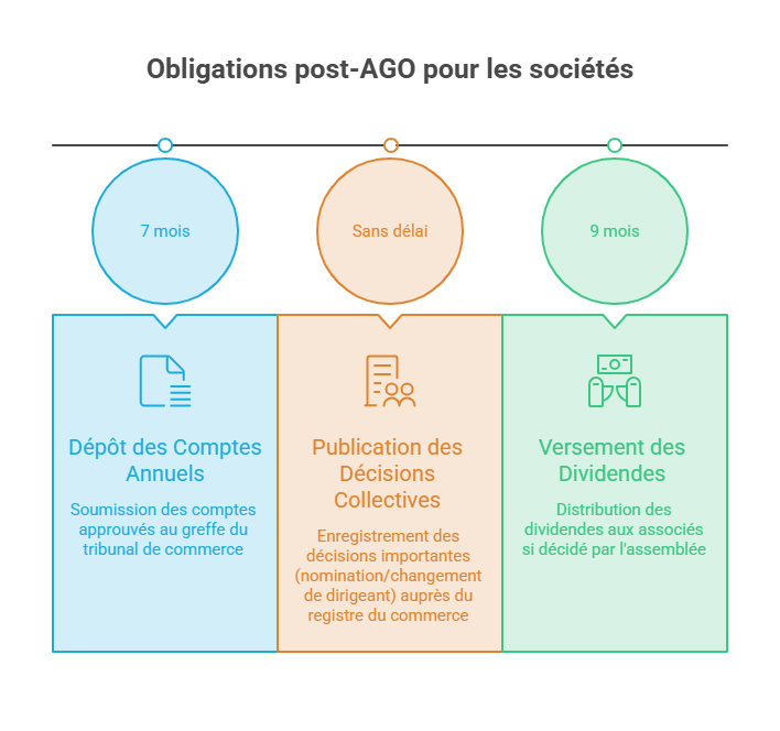 Infographie - Obligations post-AGO pour les sociétés