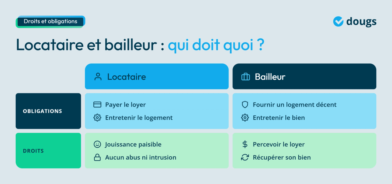 Infographie - Locataire et bailleur : qui doit quoi ?
