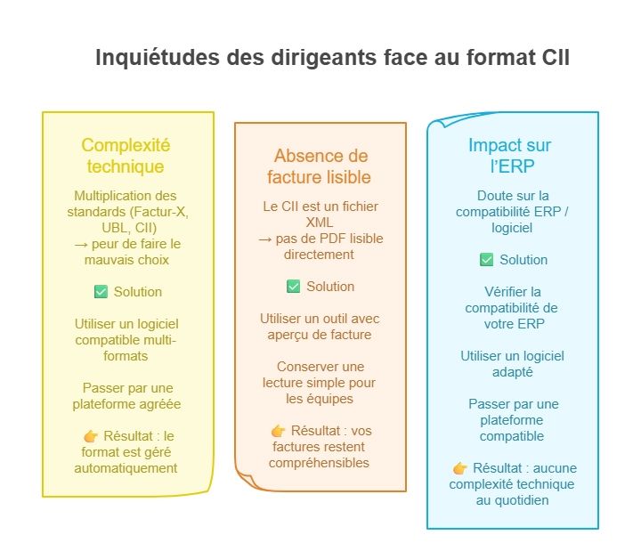 infographie inquiétudes des dirigeants face au format CII