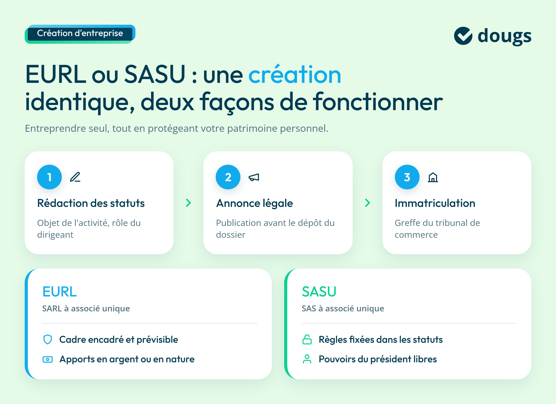 inographie SASU vs EURL étapes de création
