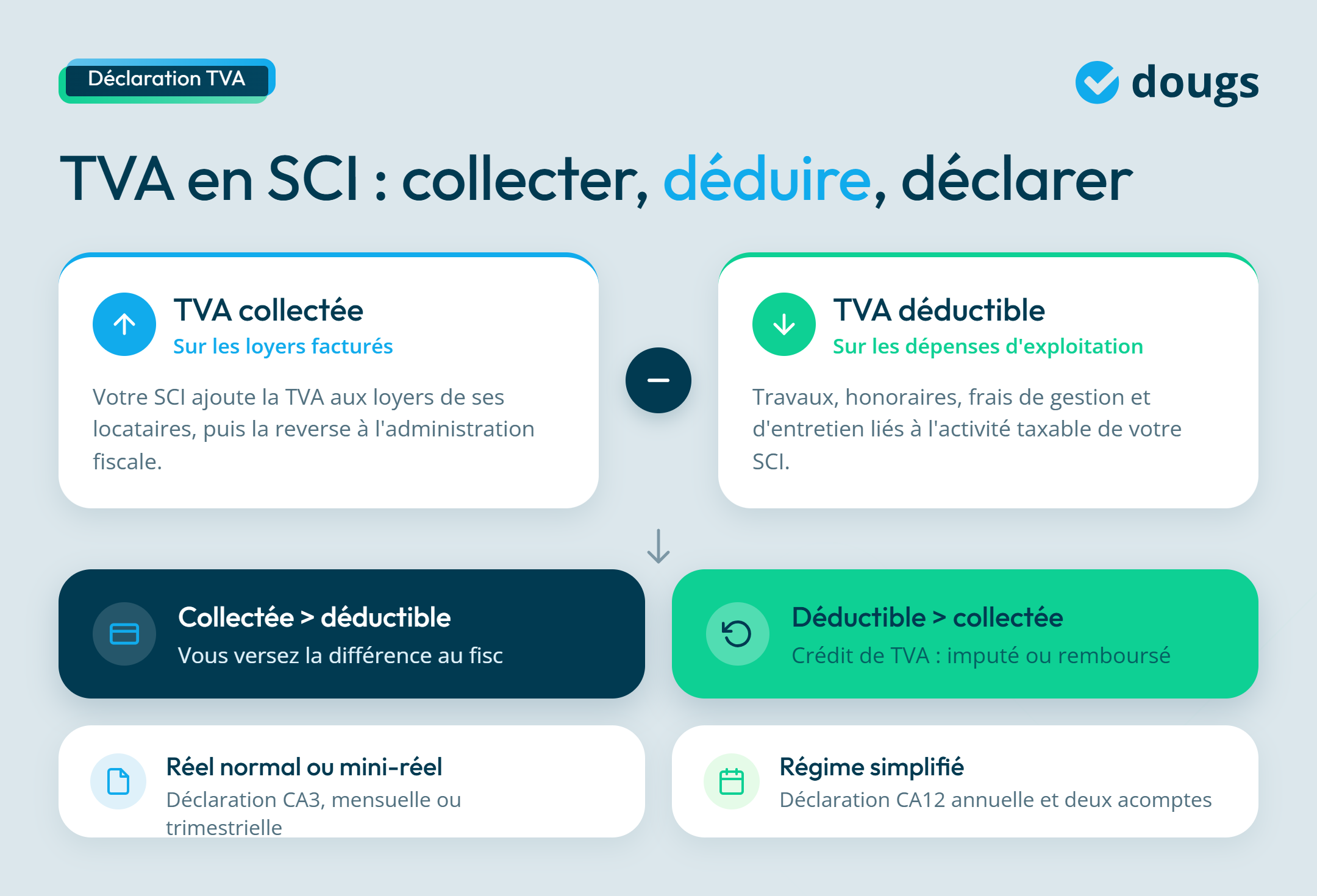 Infographie sur la déclaration de TVA d'une SCI