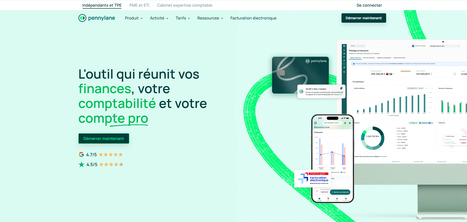 infographie interface pennylane