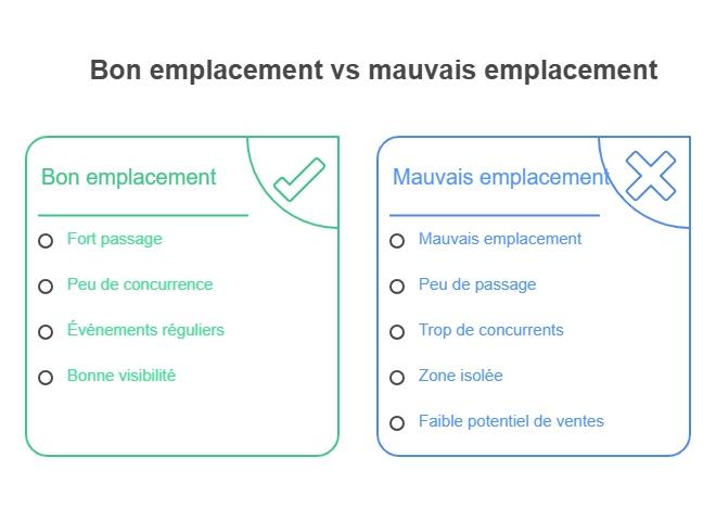 infographie sur le bon emplacement vs le mauvais emplacement