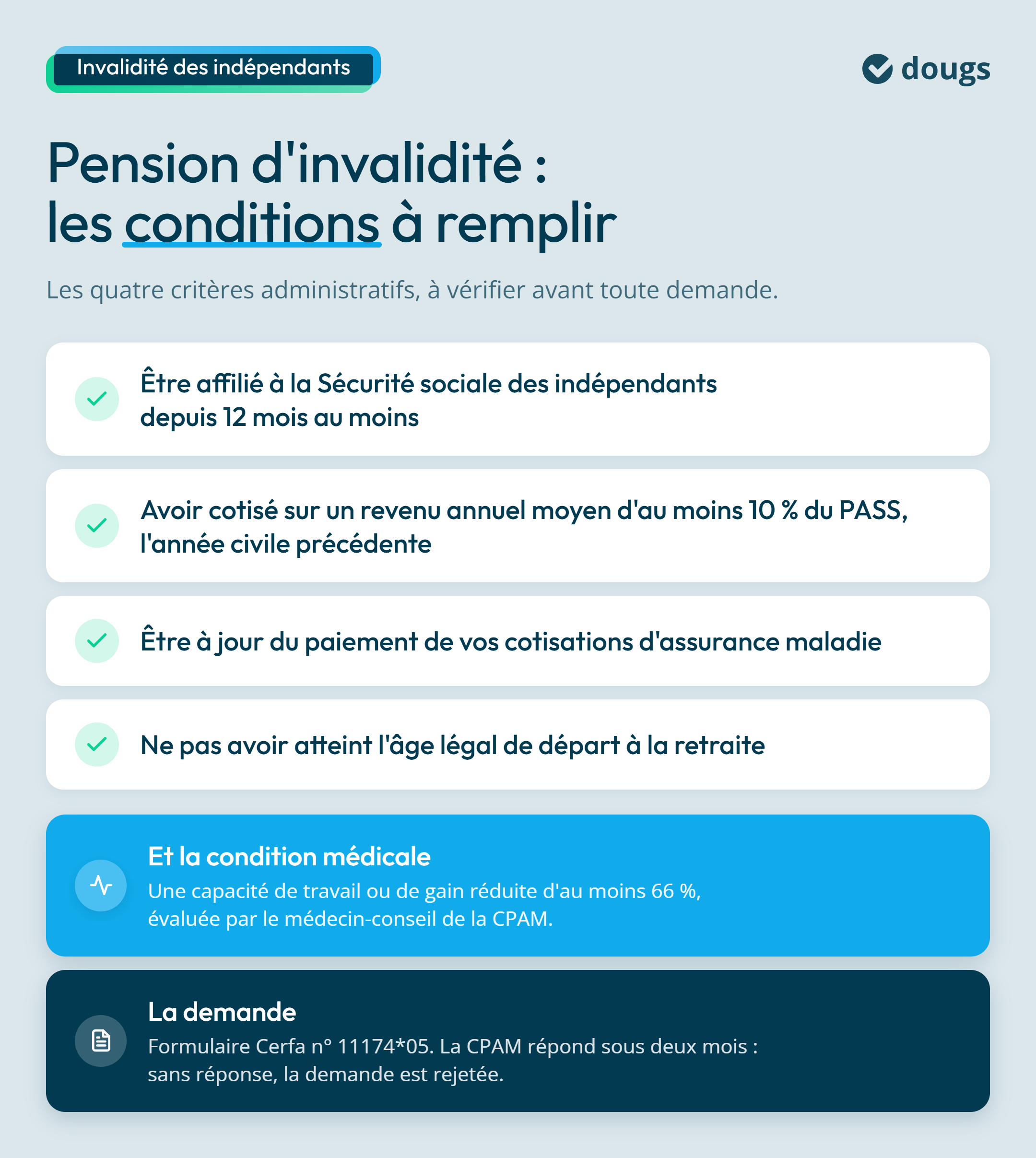 Infographie : Pension d'invalidité : les conditions à remplir