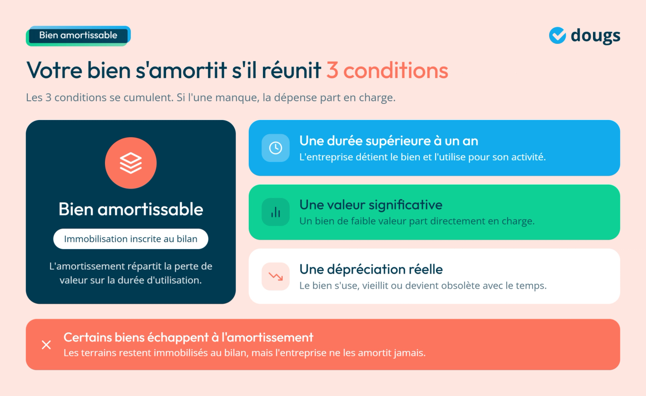 Infographie - Les conditions de l'amortissement