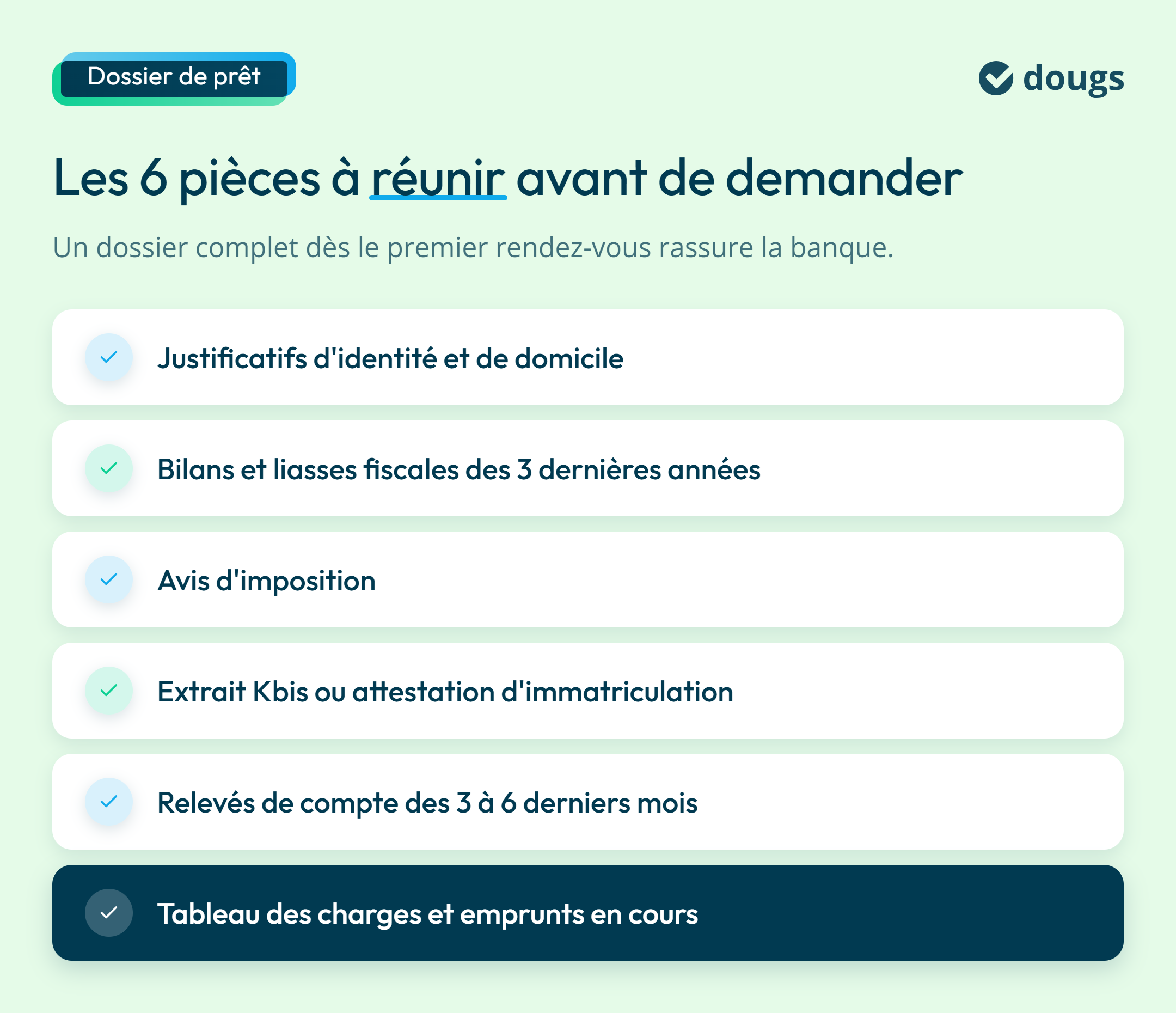 Infographie : Les 6 pièces à réunir avant de demander
