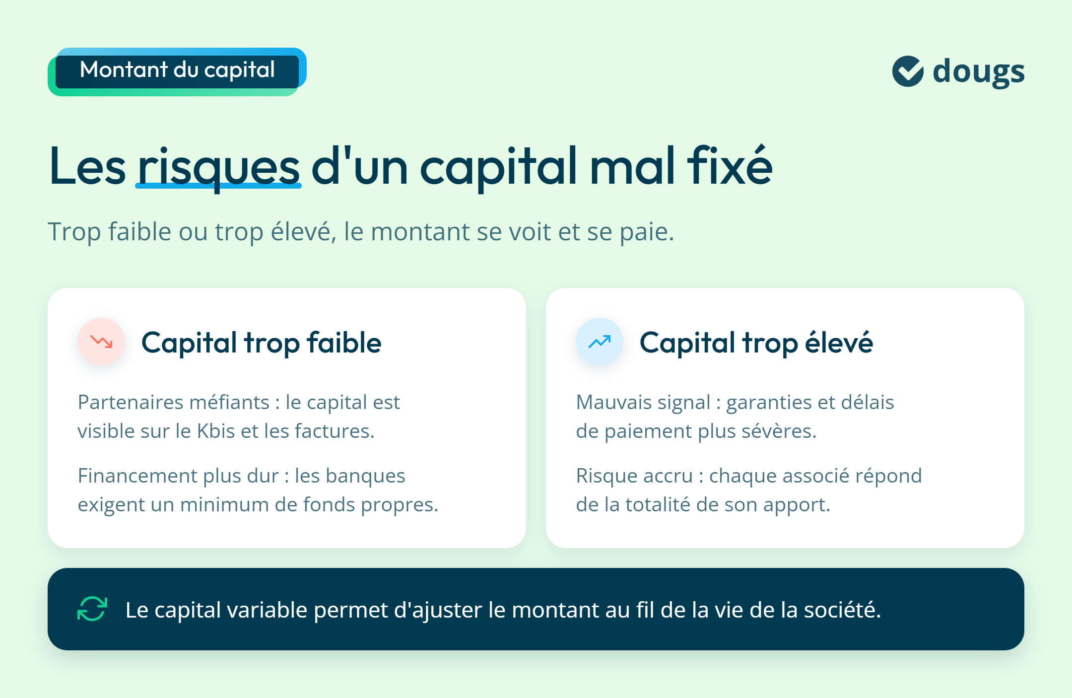 Infographie : Les risques d'un capital mal fixé