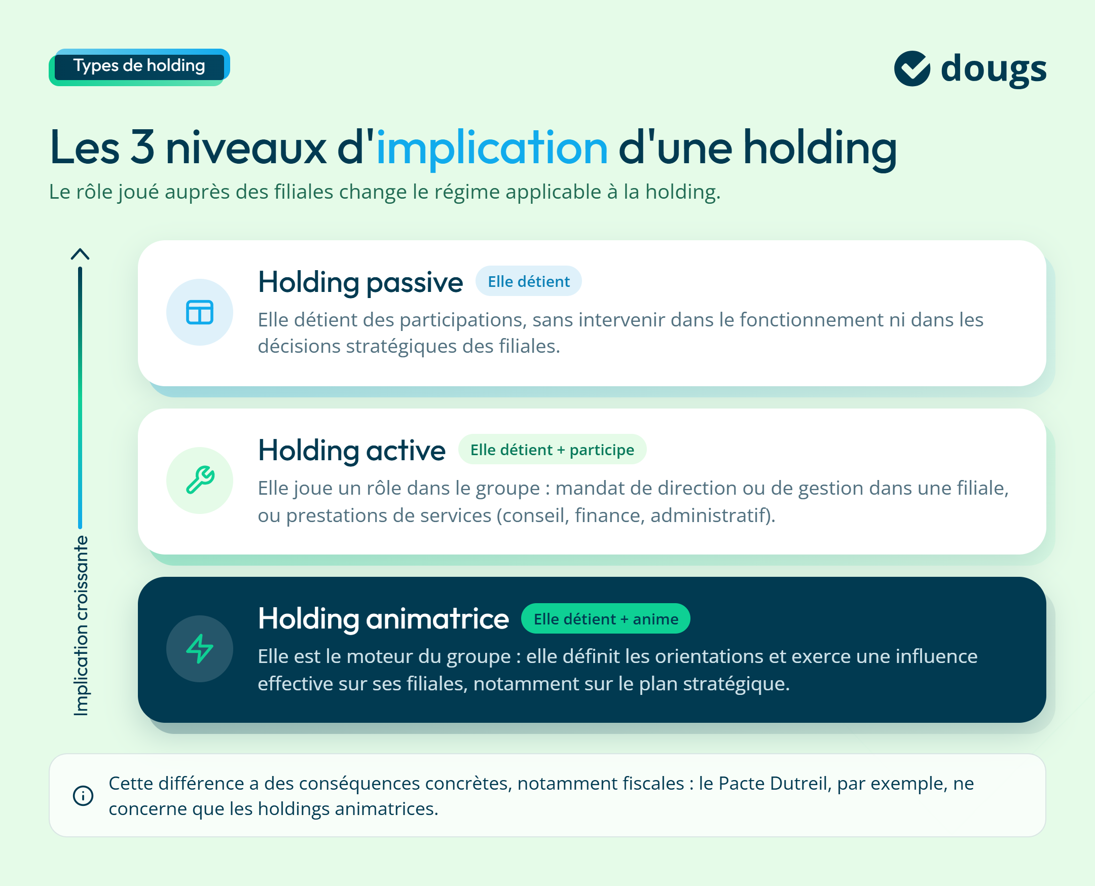 Infographie sur les différents types de holding