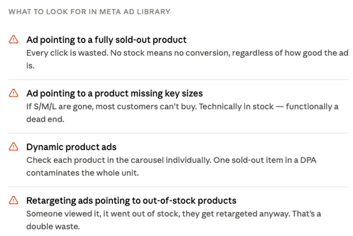 what to look out for in meta ad library akikumo merchandising