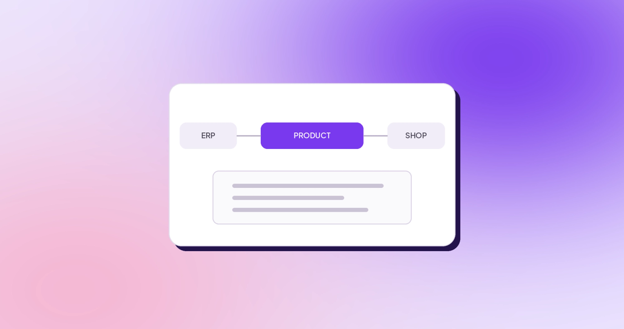 A curated product record connecting enterprise source systems to governed commerce destinations