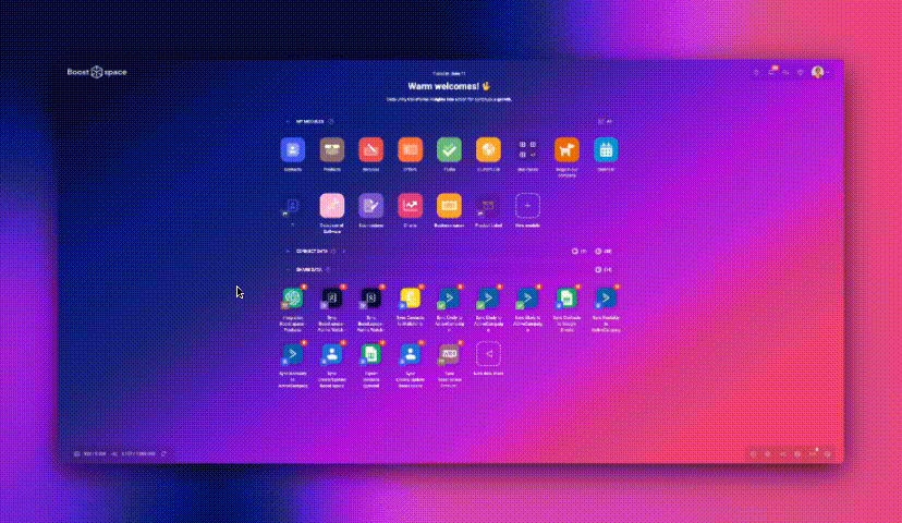 actions feature boost.space