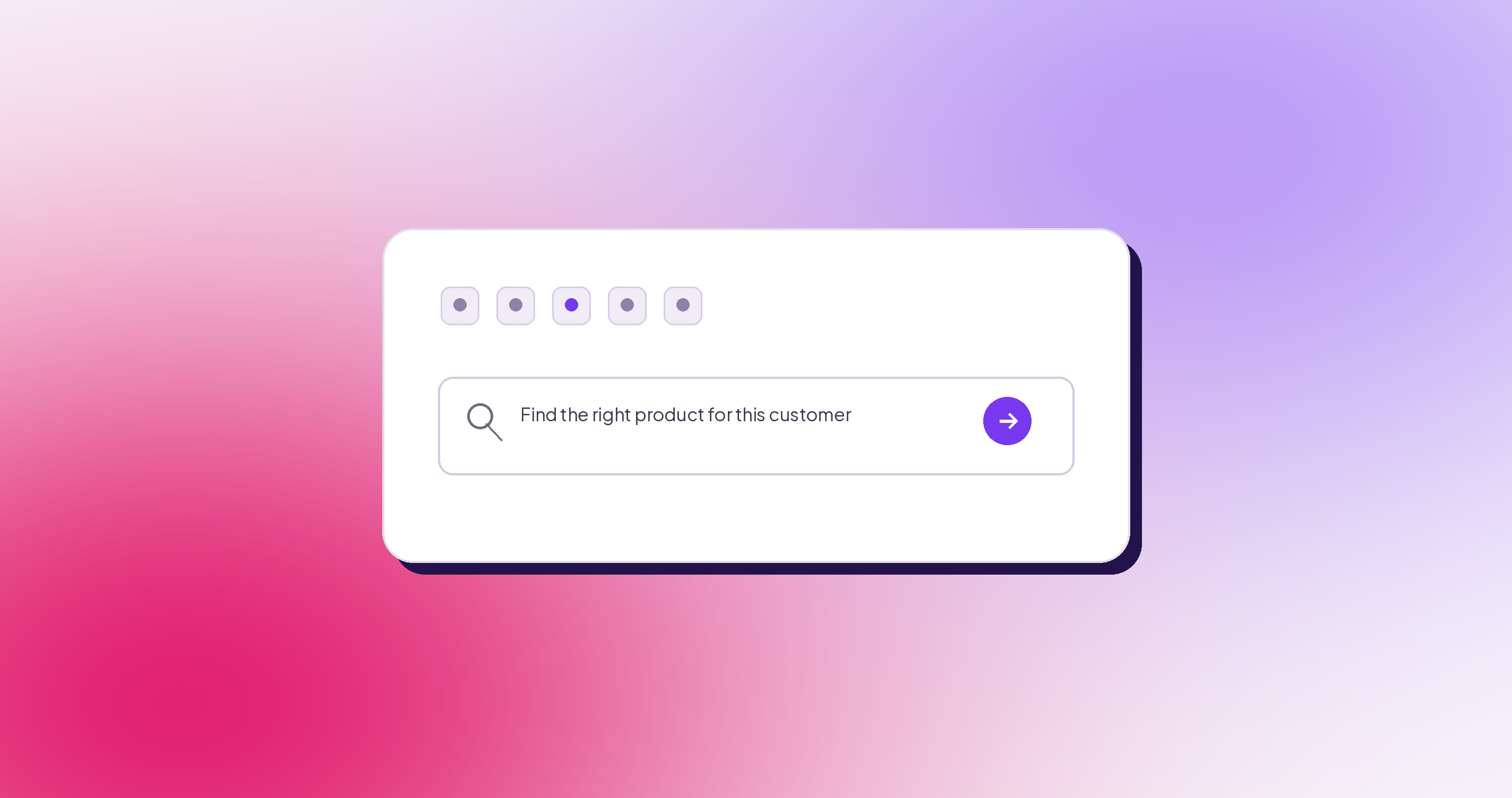 A shopping-agent query using connected product context to identify the right product