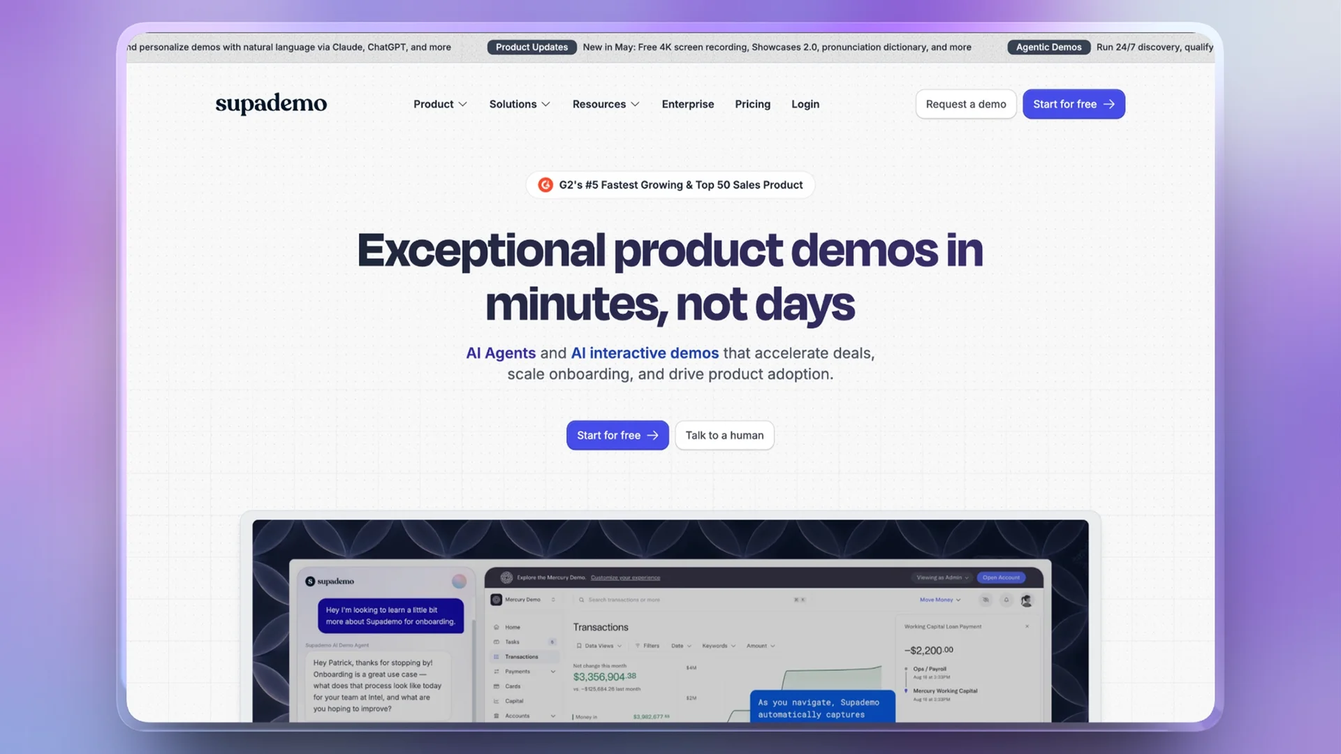 Supademo Home Screen
