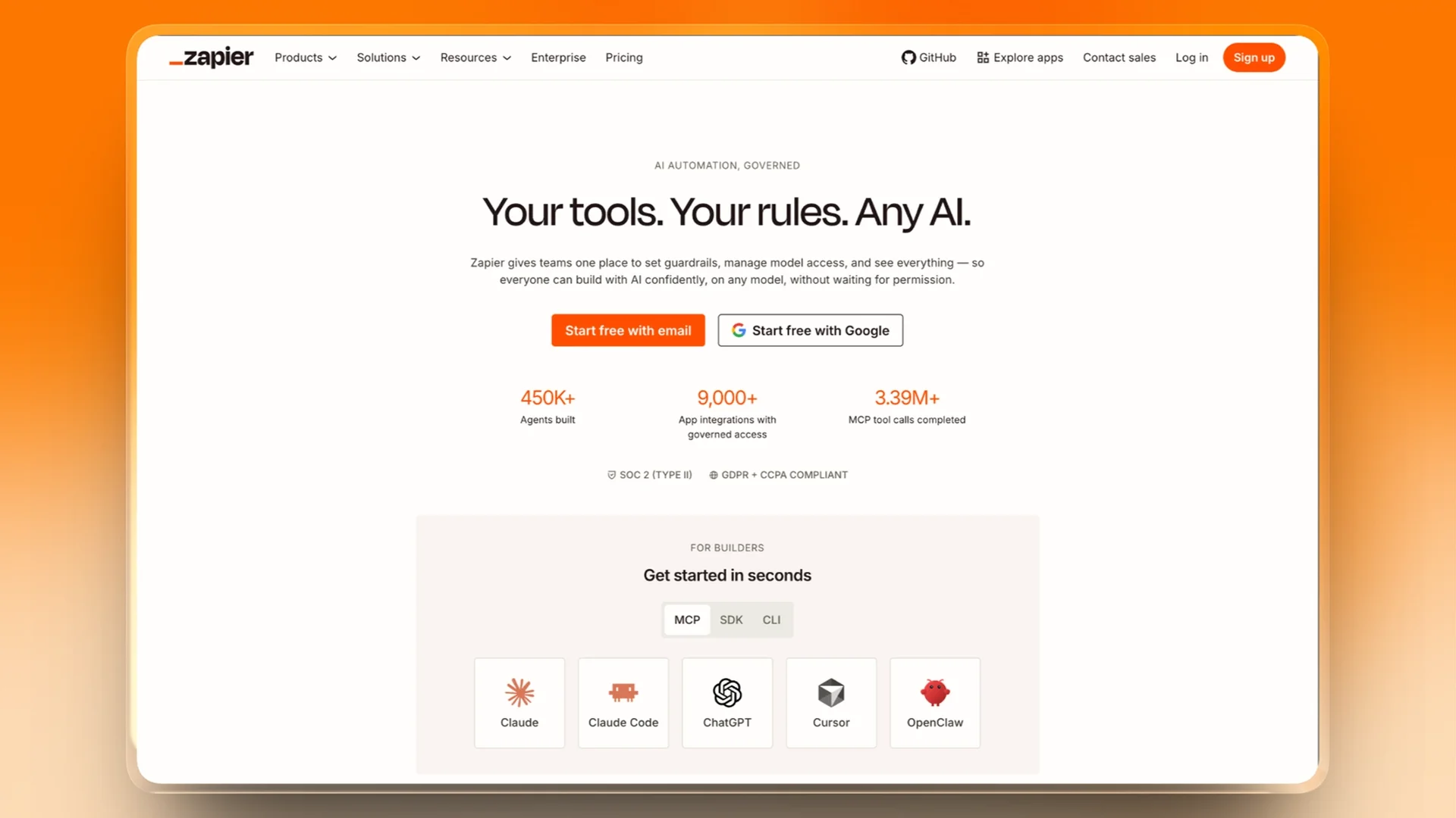 Zapier Home Screen