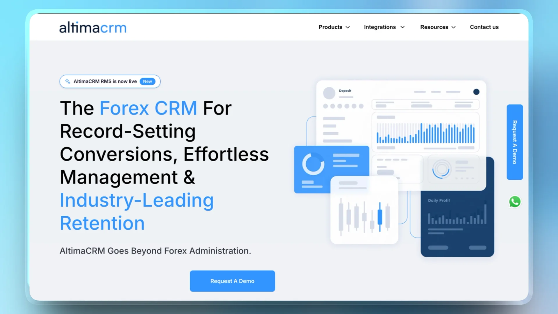AltimaCRM Home Screen