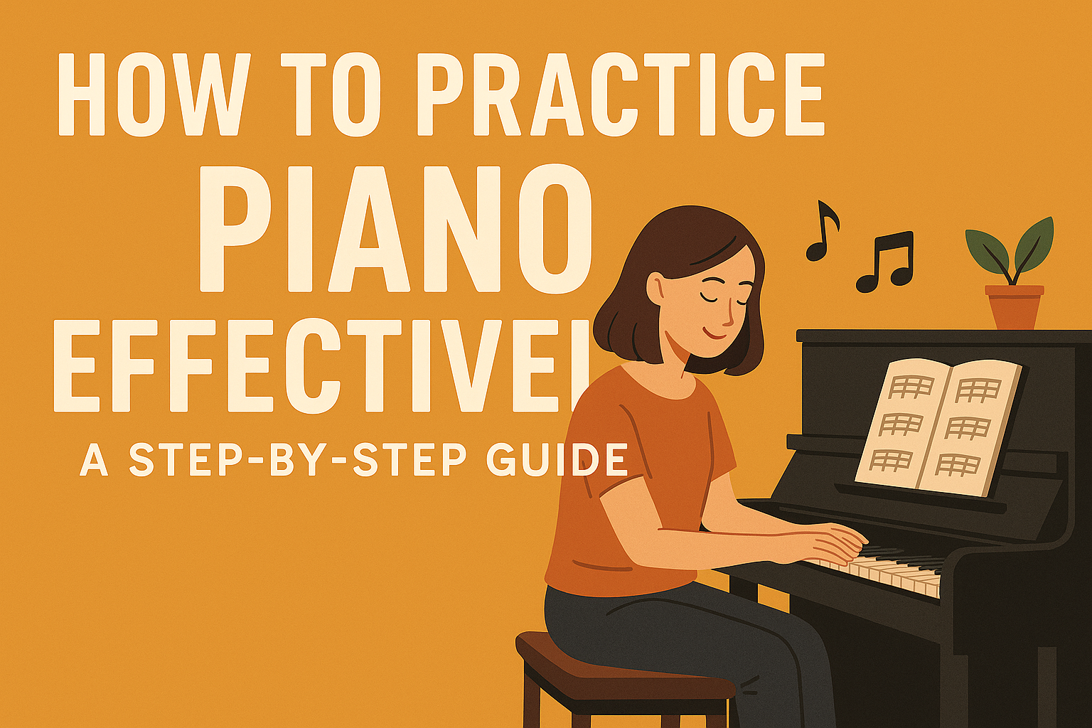 Practicing piano: The step-by-step guide of a beginner.