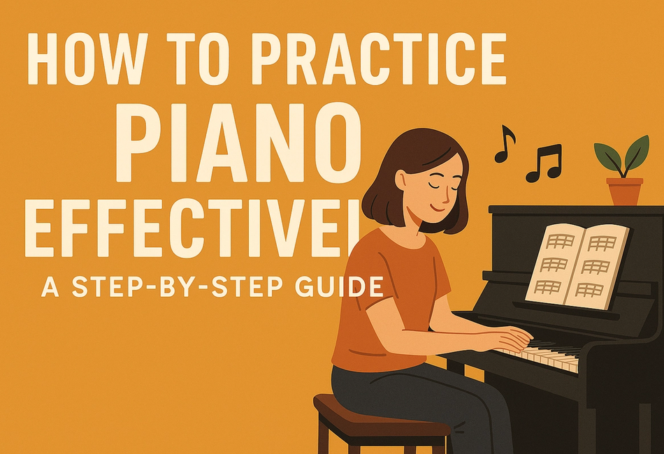 Practicing piano: The step-by-step guide of a beginner.