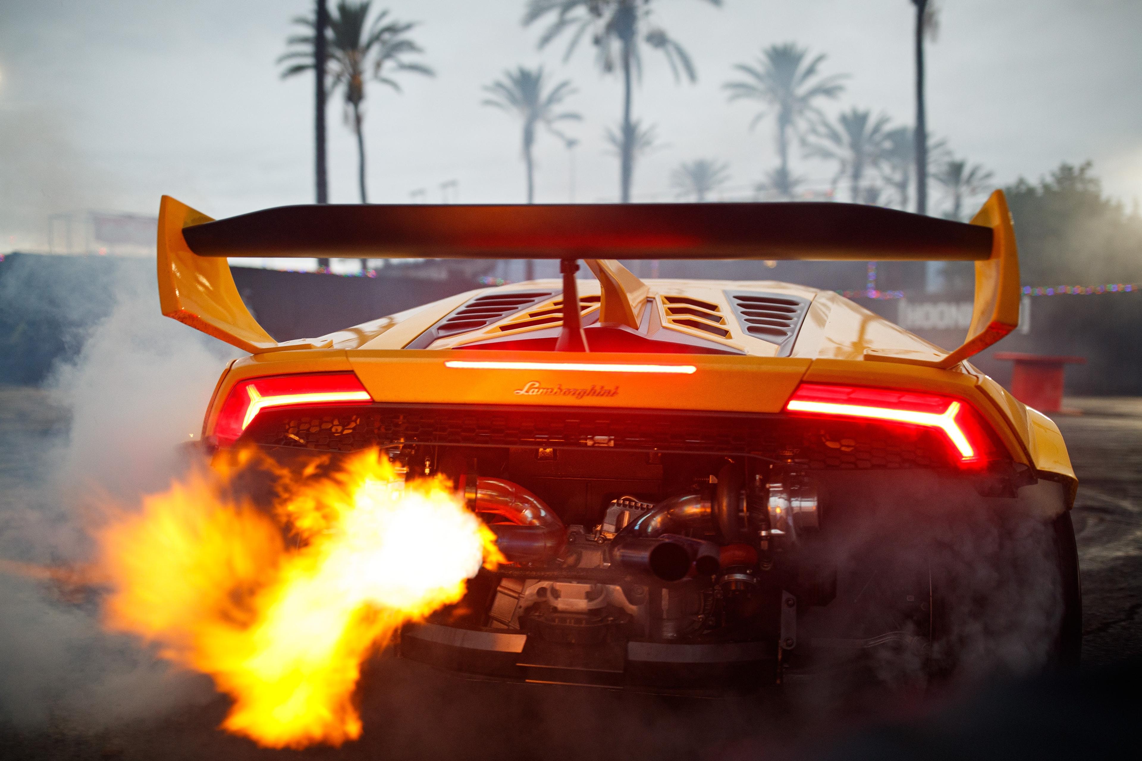 Fiery Twin Turboed Lamborghini Exhaust 