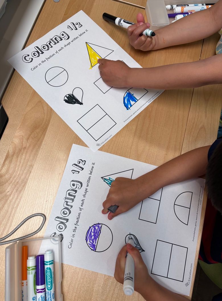 Learning materials laid out on a table