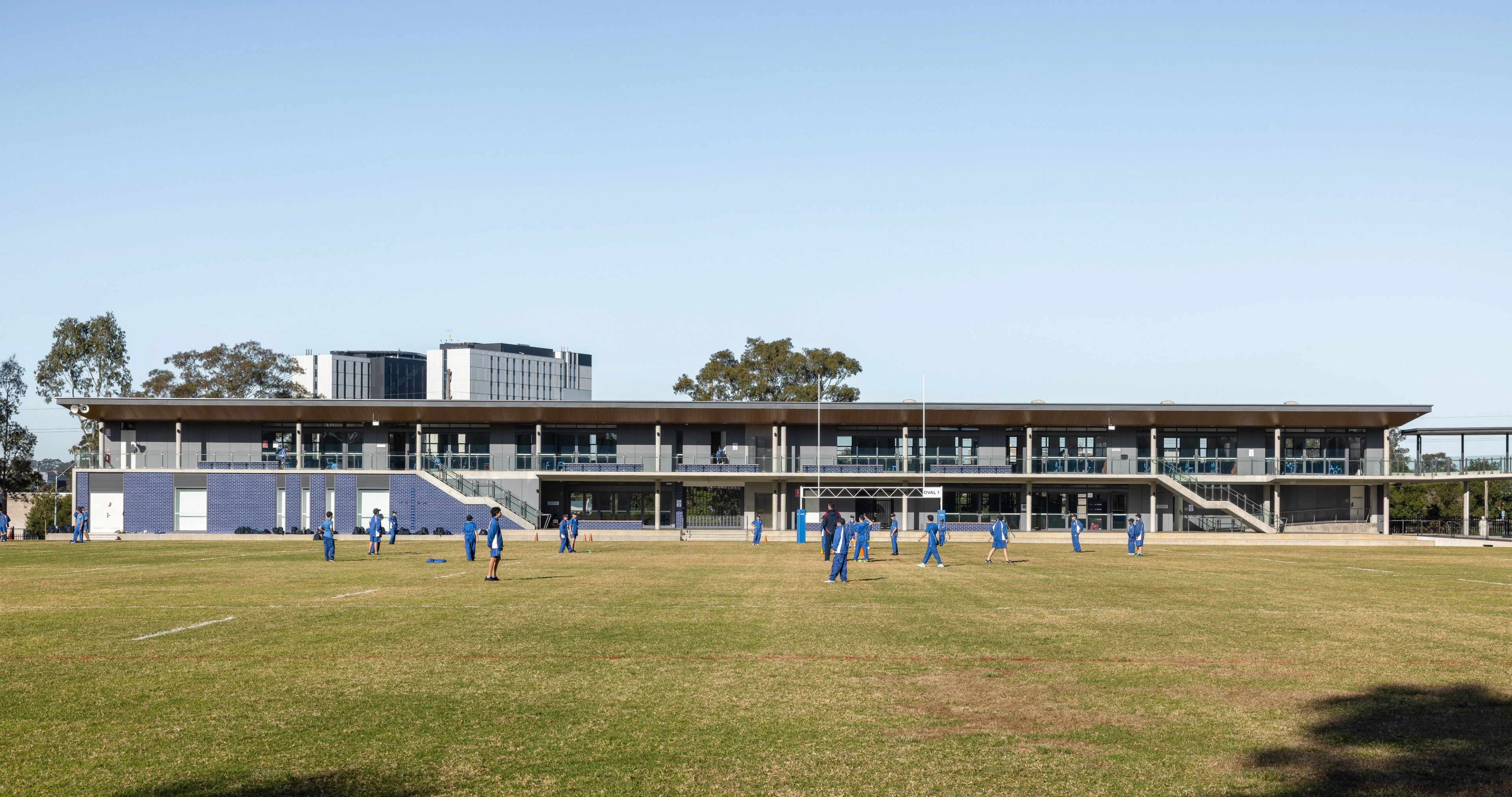 A shot from the fields of Buildings A & E at St Dominic's College.