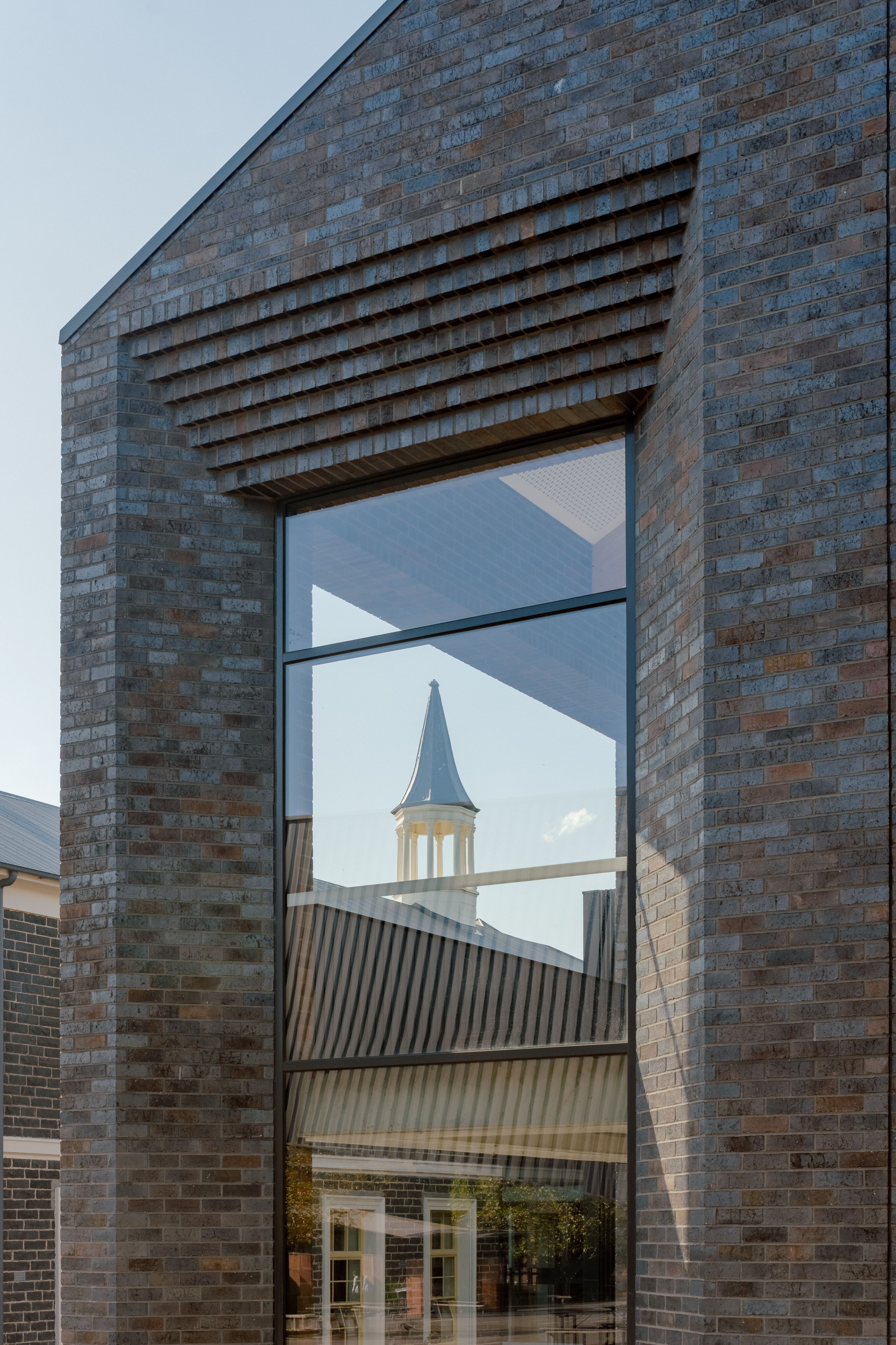 Front window of the Arts and Learning Precinct at St Joseph's College.
