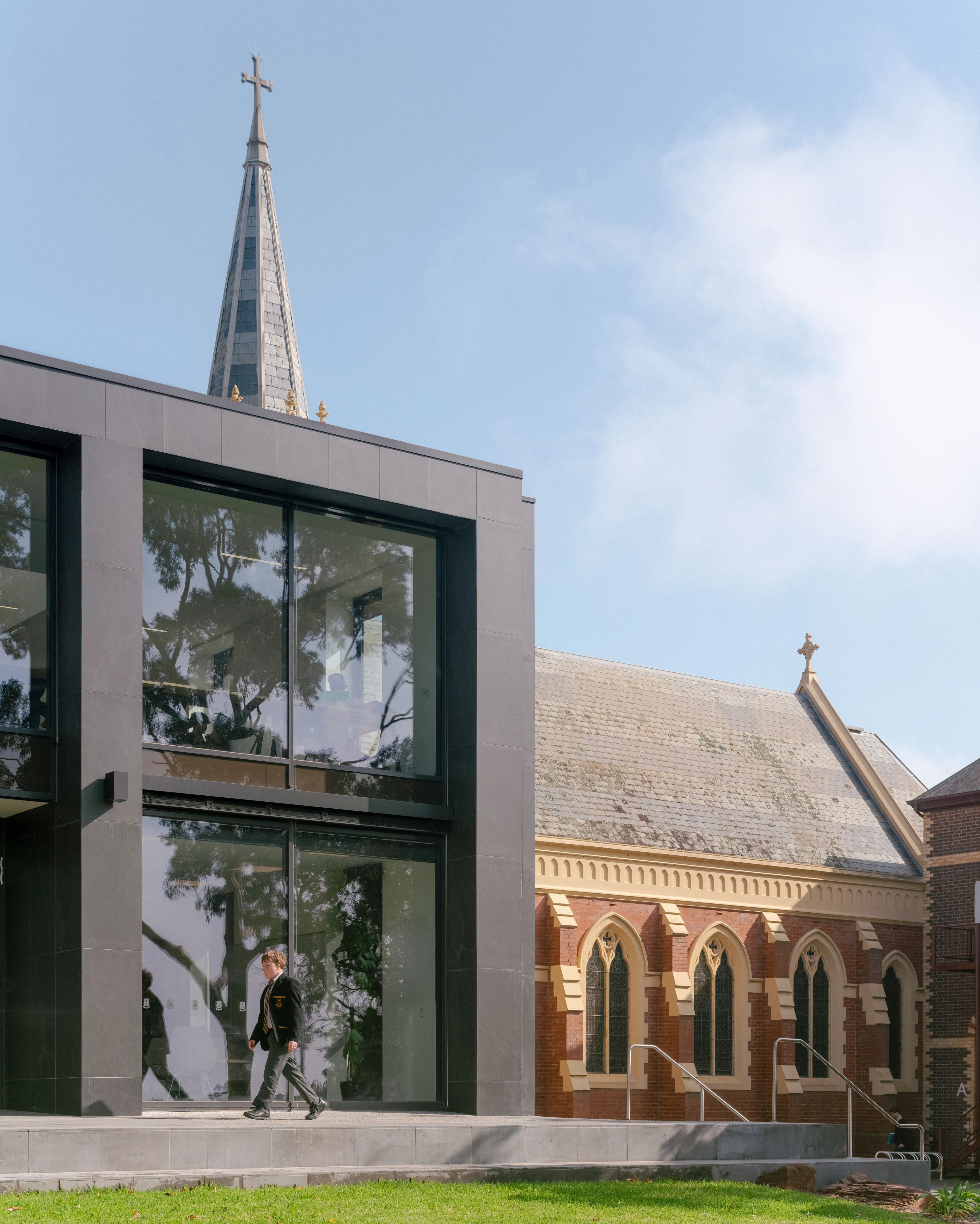 A shot from the field of the Arts and Learning Precinct at St Joseph's College.