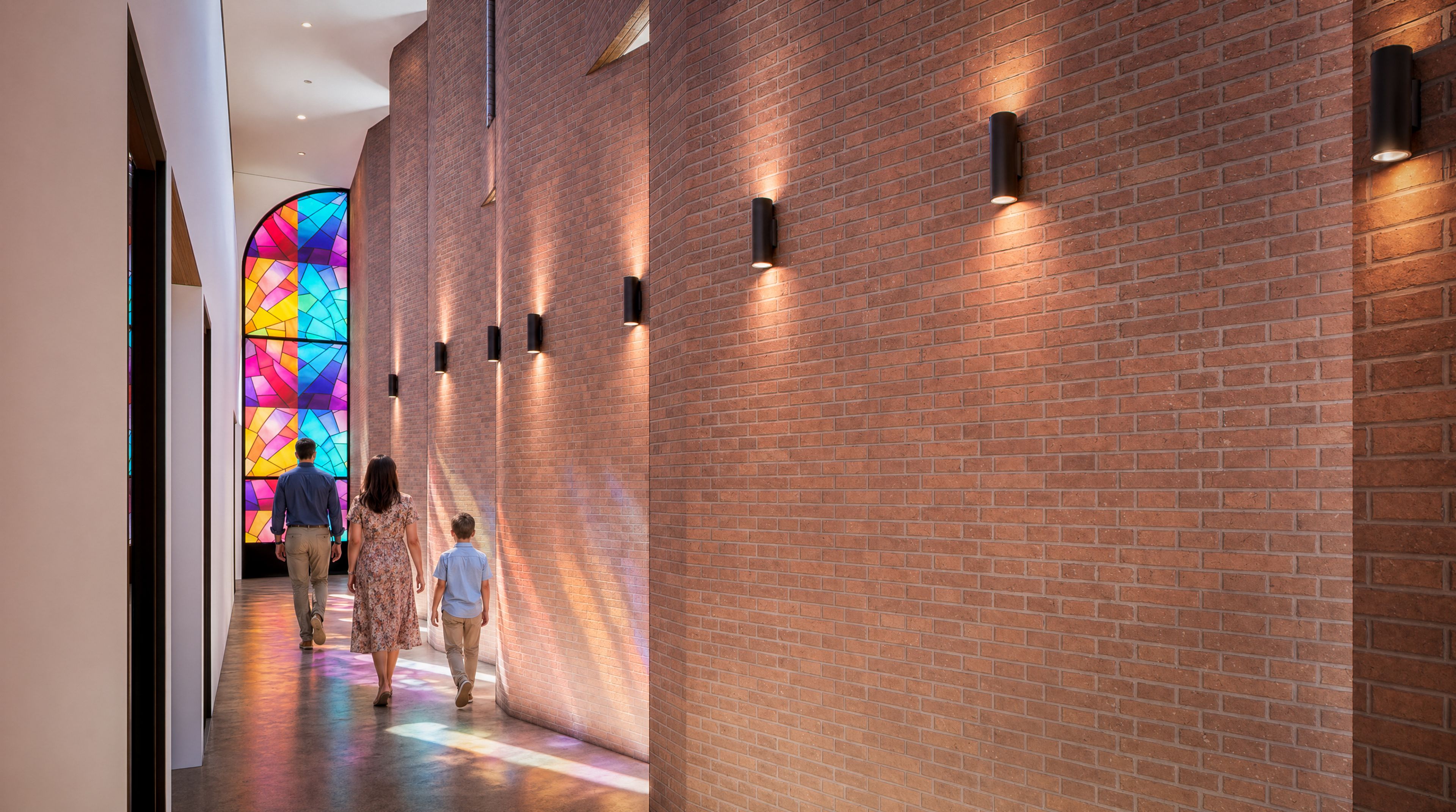 Render of the corridor at the Seleucia–Ctesiphon community hall in Leppington.