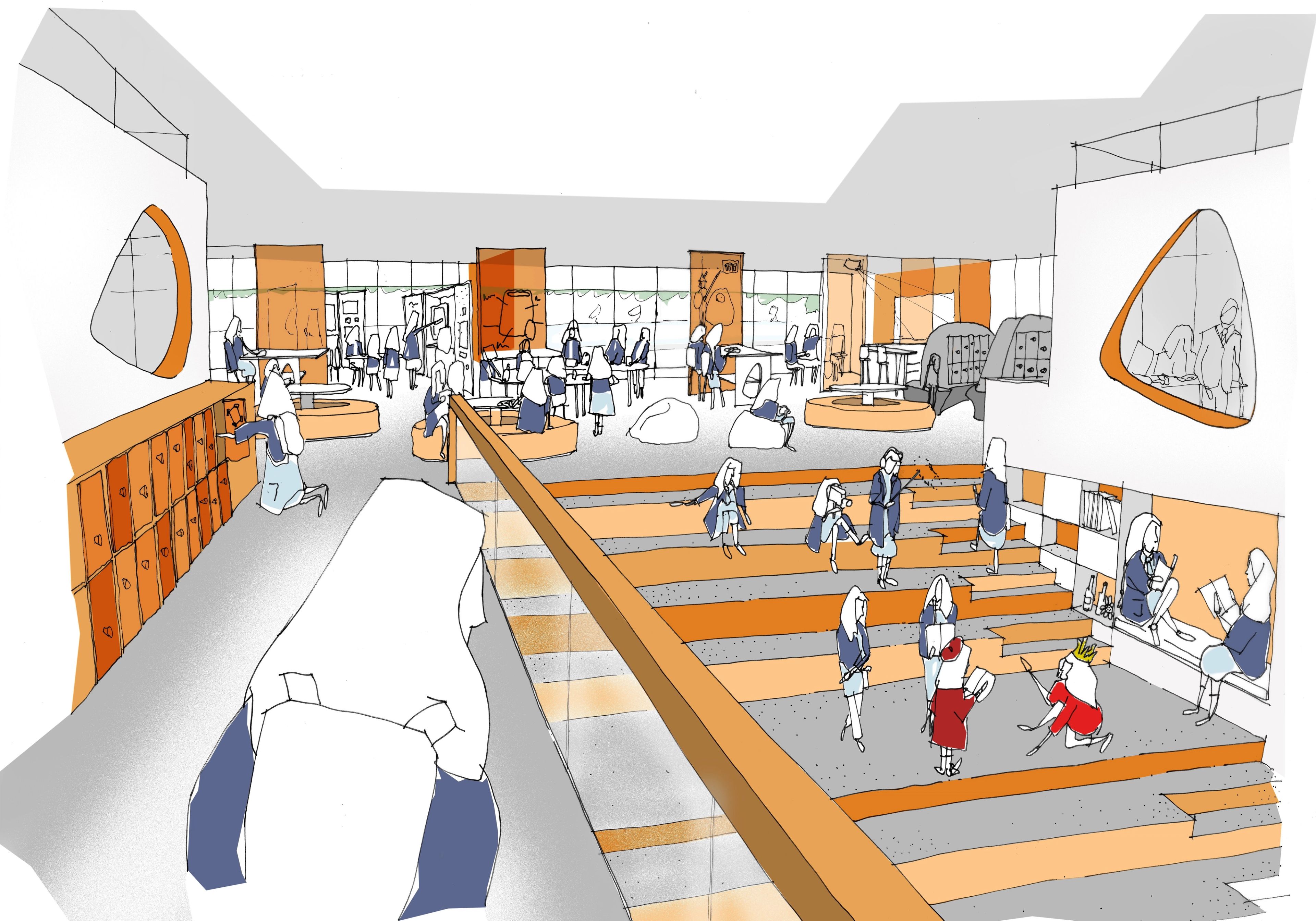 PMDL, interior sketch of a school