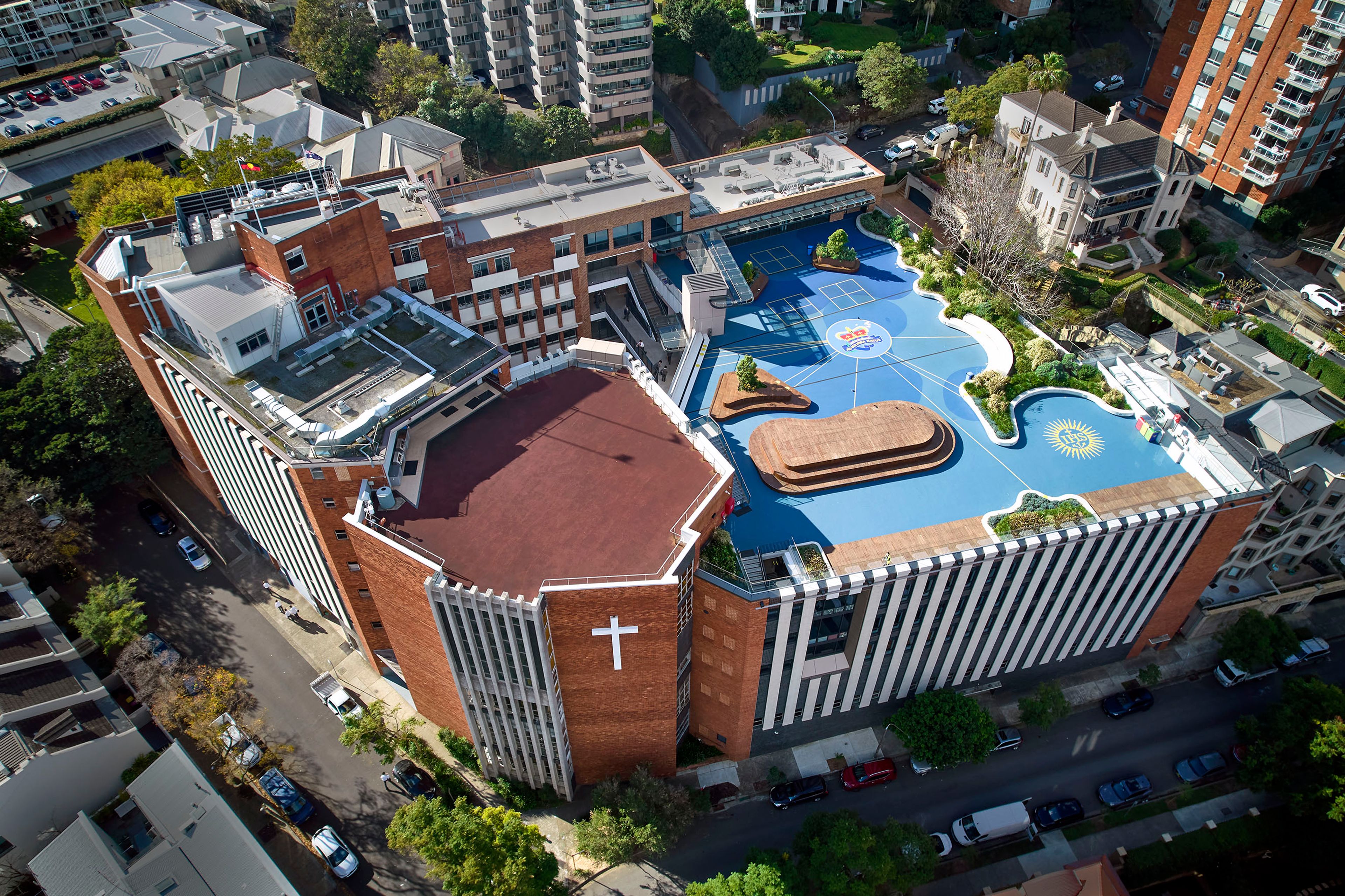 Aerial view of the Main Campus at St Aloysius' College.