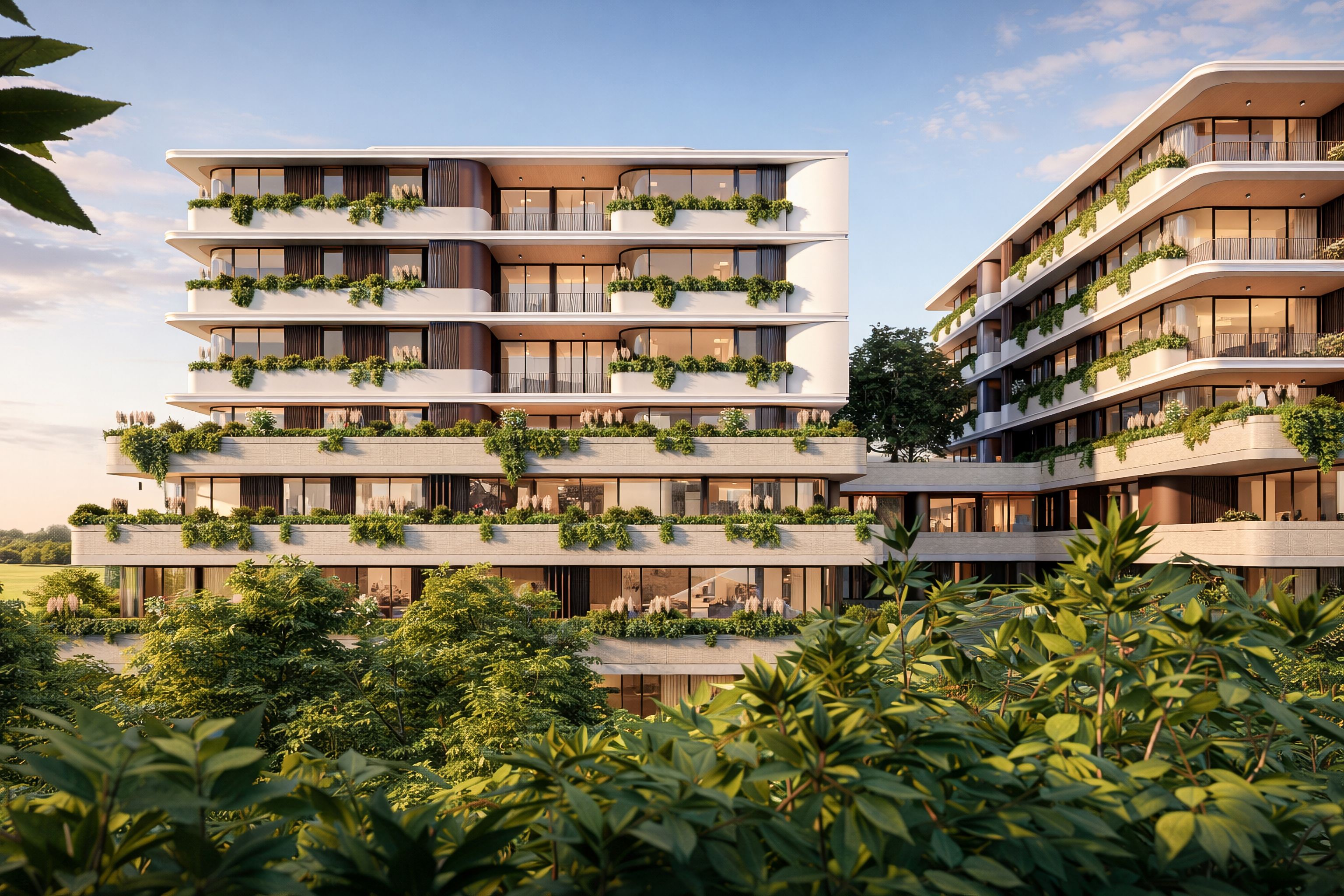 Exterior render of McIntosh & Werona Apartments.
