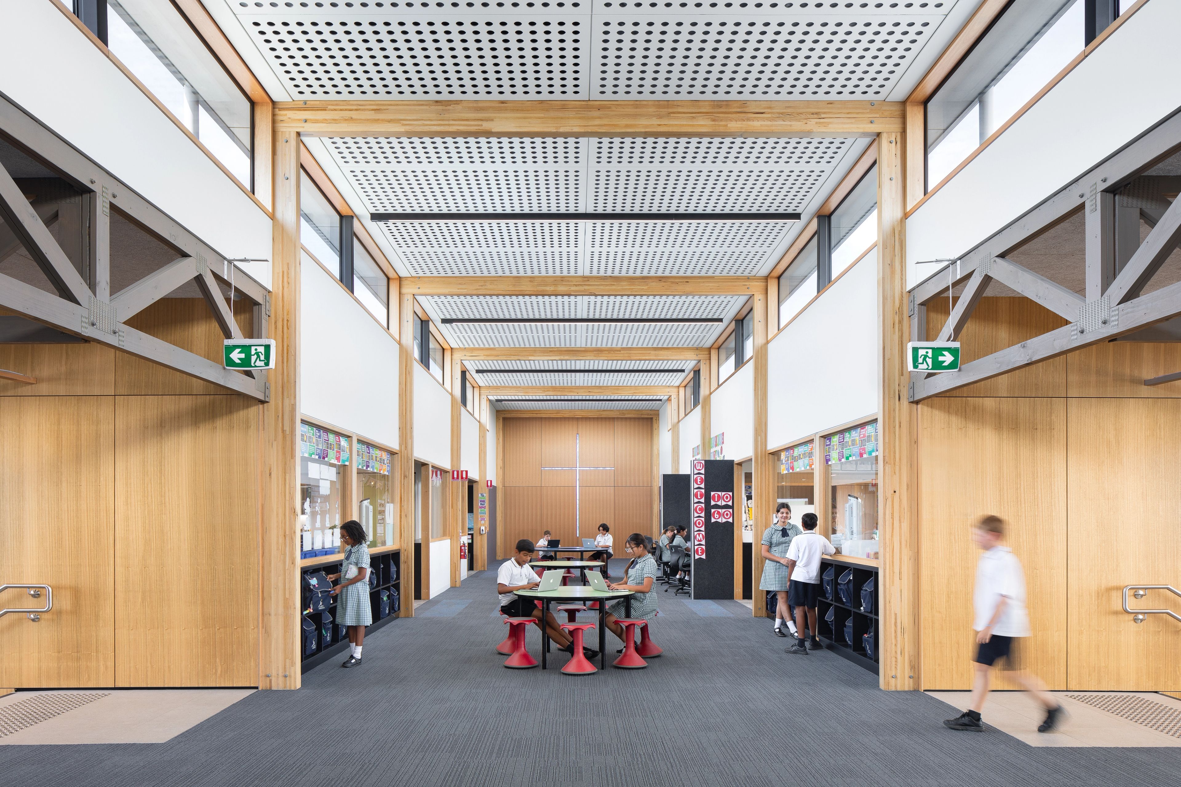 Learning corridor of the Lumen Christi Catholic Primary School.