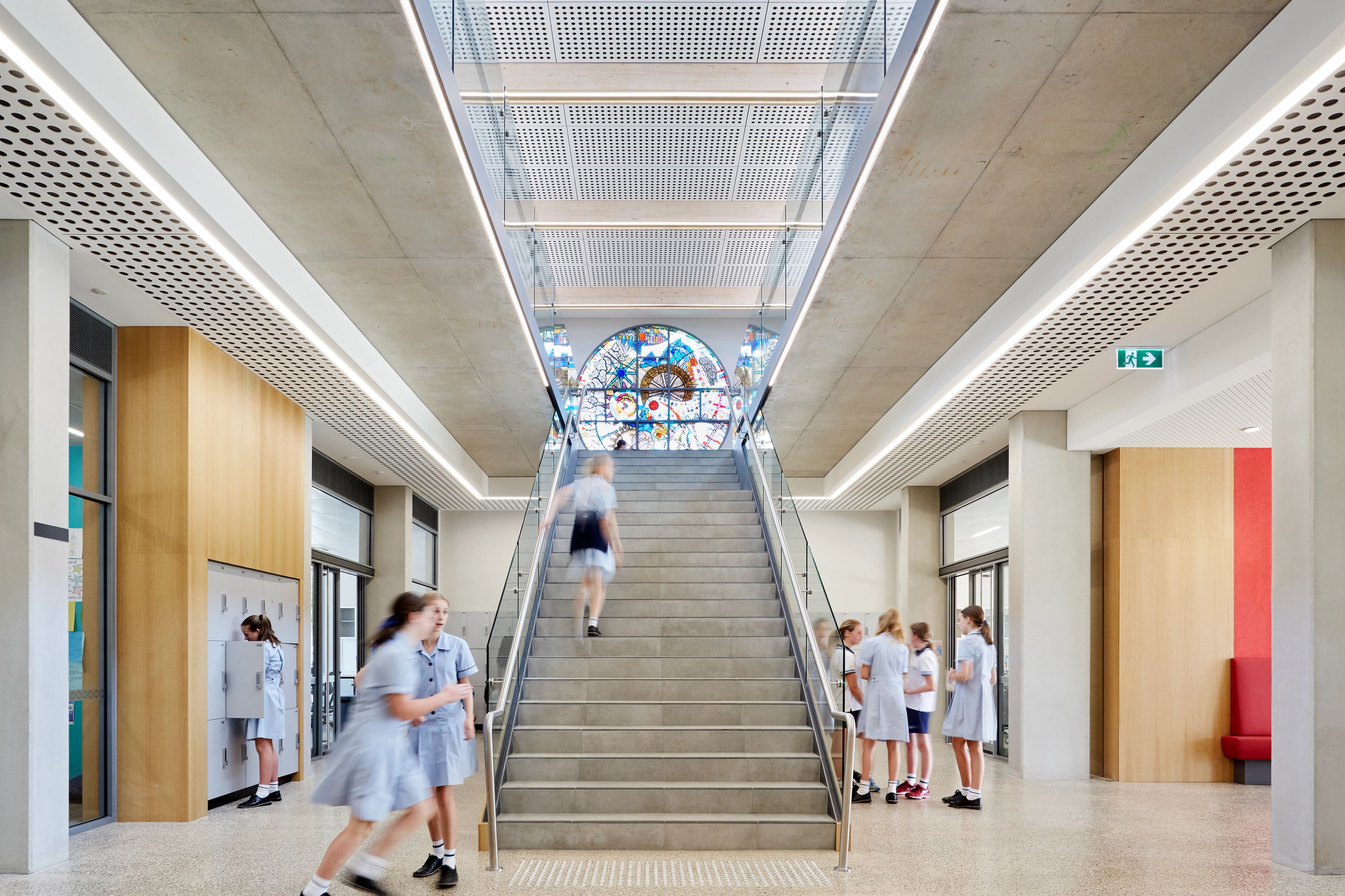 An interior shot of the Innovation Precinct at Sacred Heart College.