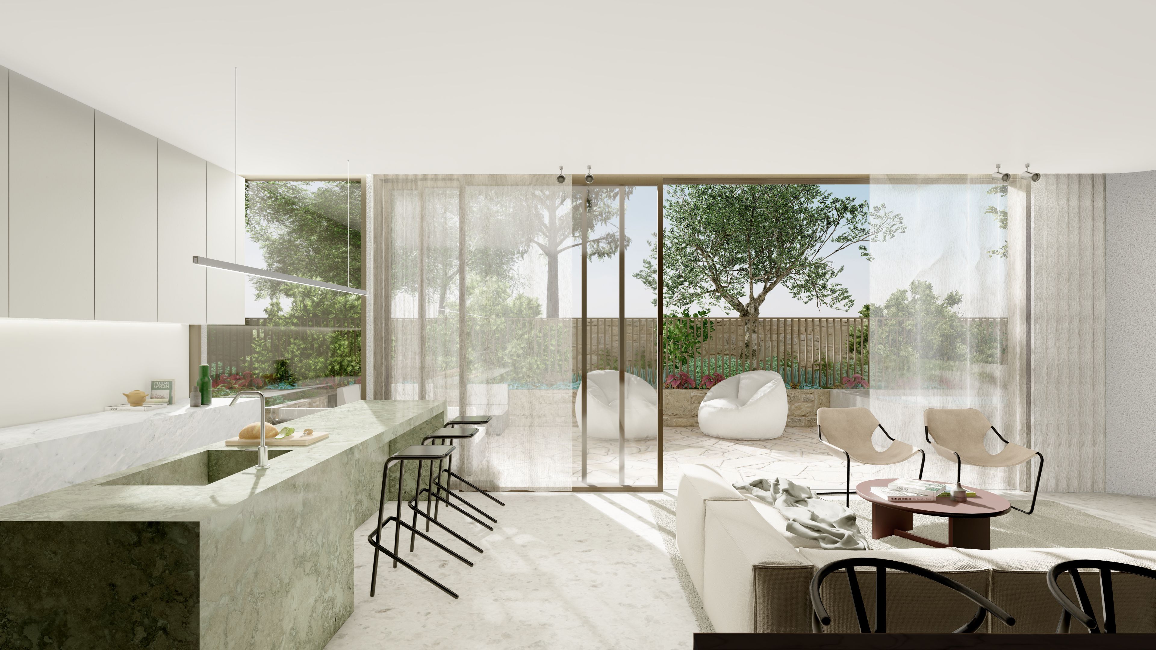 Interior render of Manning Road Apartments.