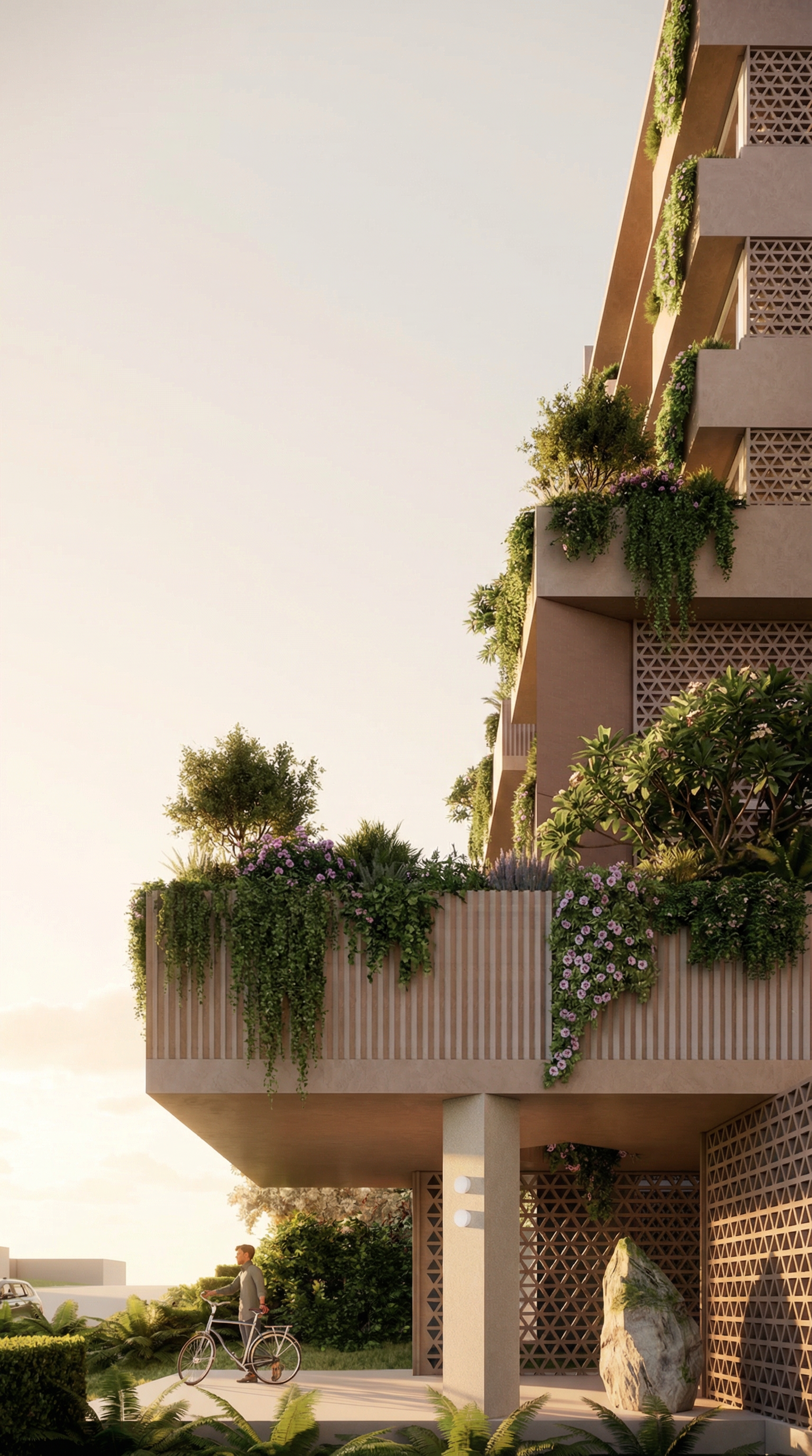 Exterior render of Edwards & Rosedale Apartments.