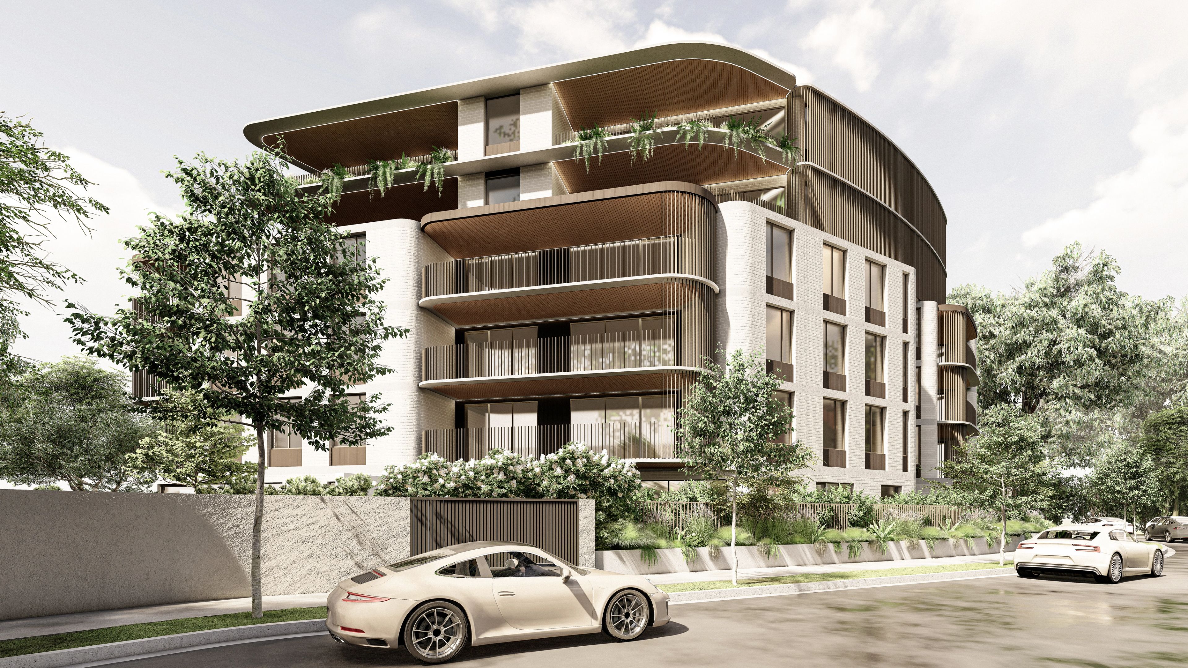 Exterior render of Manning Road Apartments.